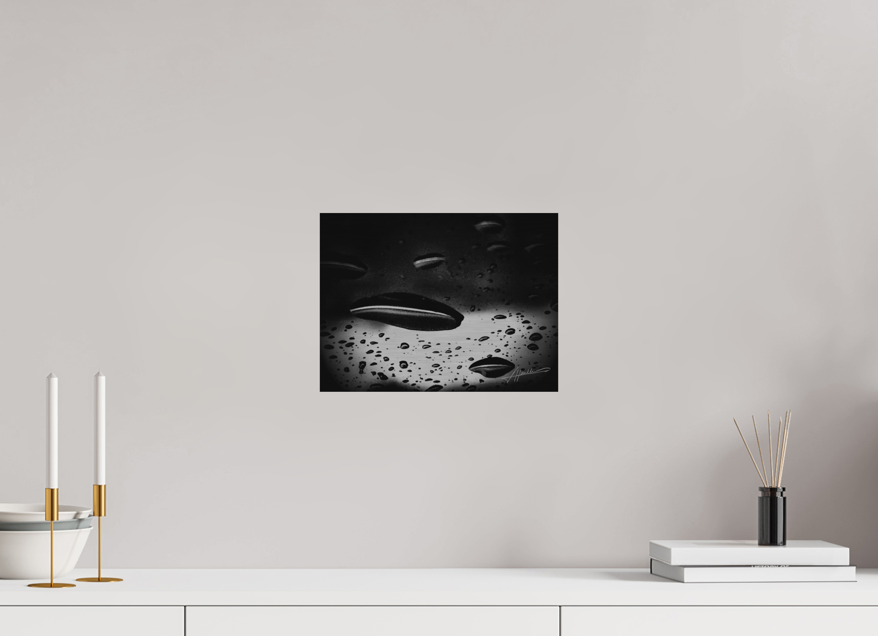 12 x 9″, Direct Brushed Aluminum Collection of Water