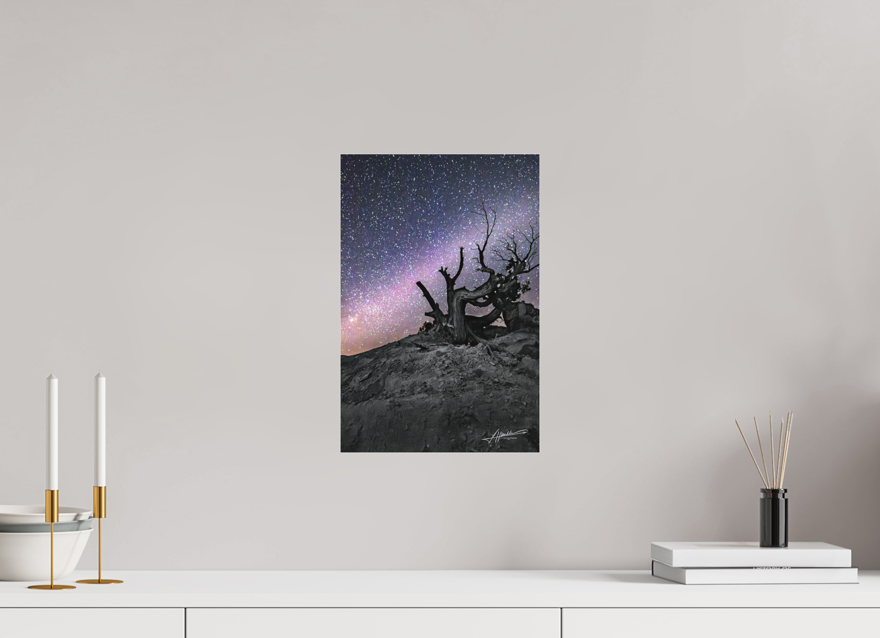 10 x 15″, Fine Pigment Under Acrylic Reaching the Milky Way
