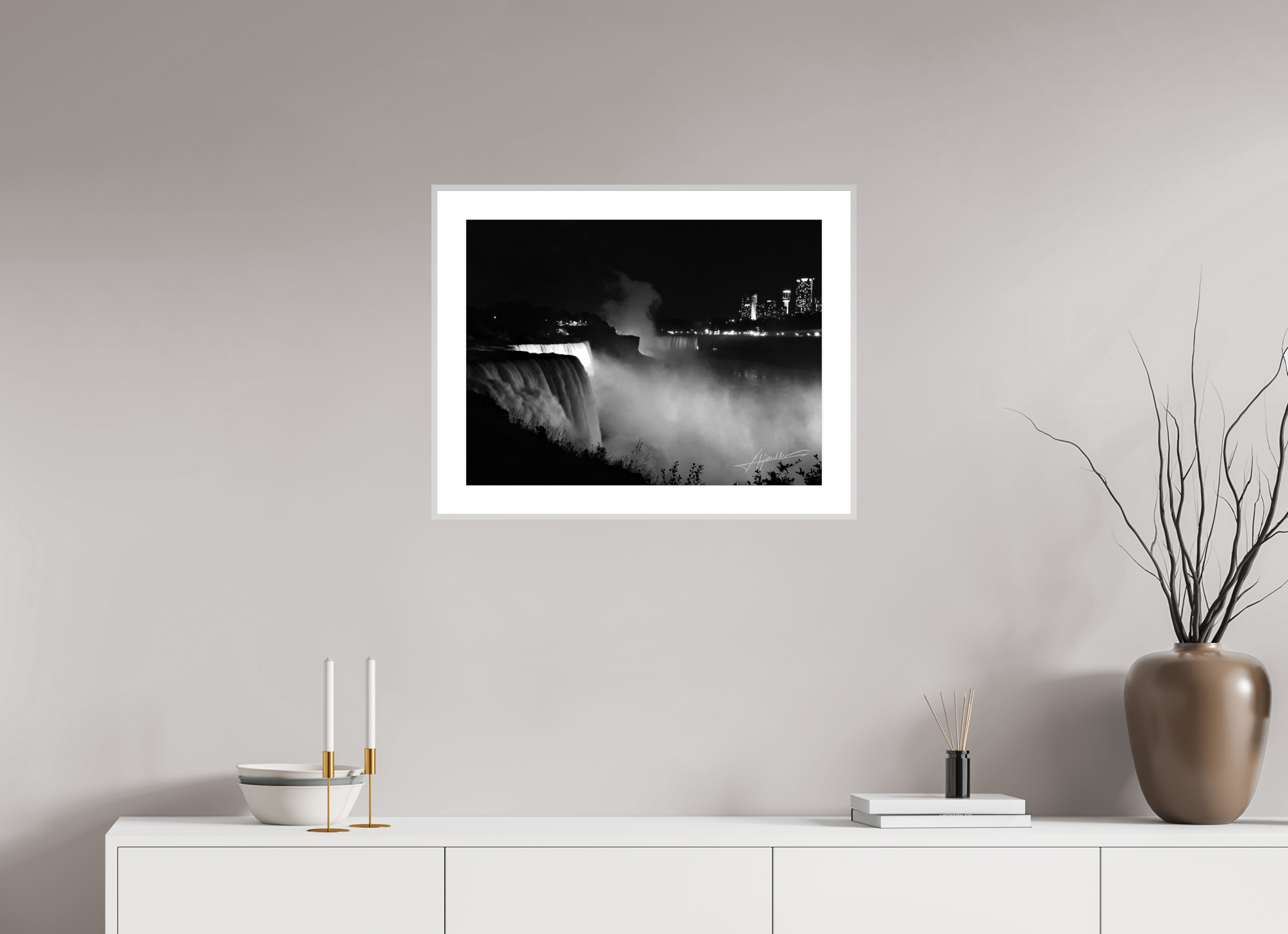 24 x 18″, Changeable Magnetic Frame A Night at Niagara