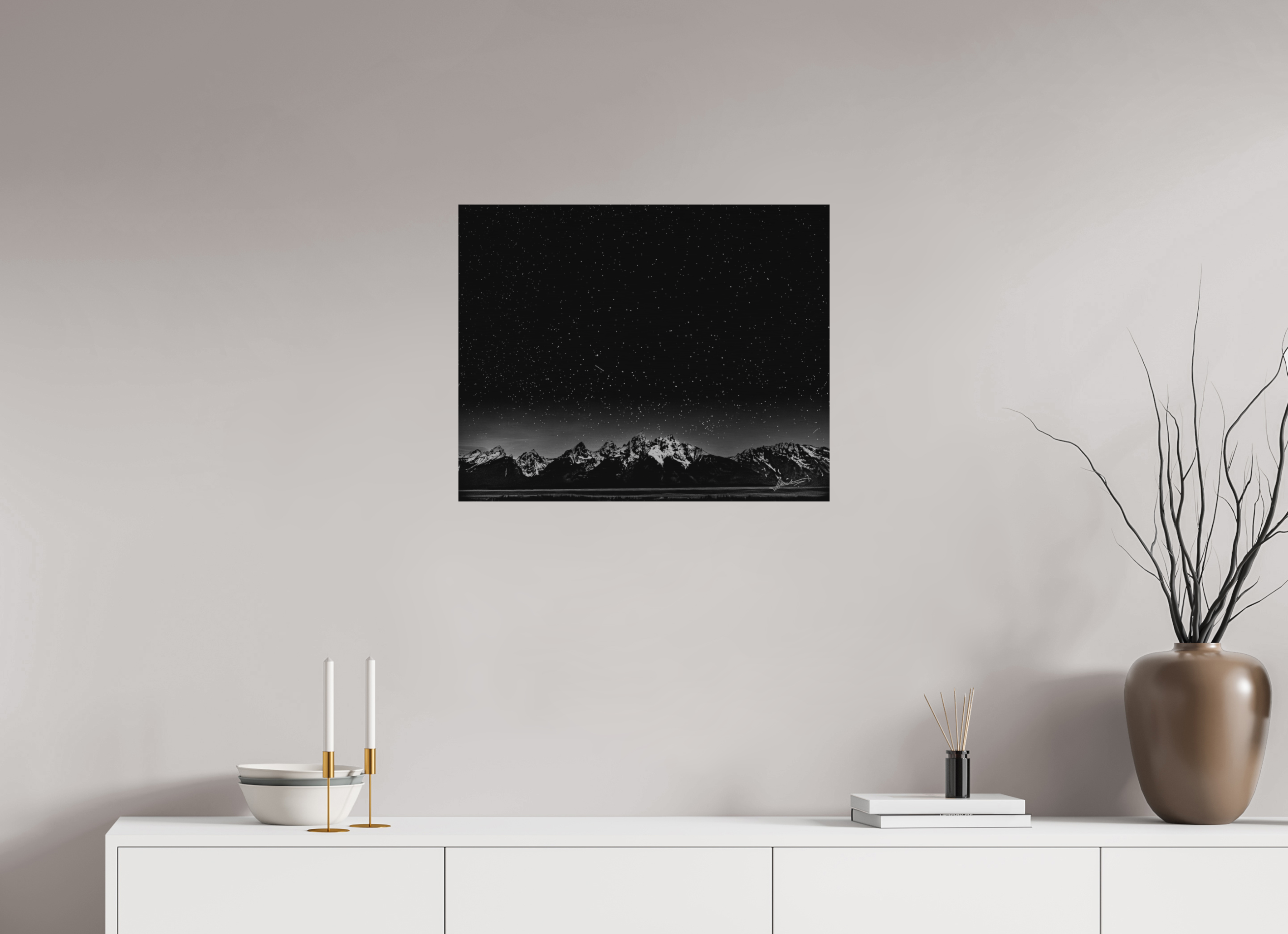 25 x 20″, Direct Brushed Aluminum Midnight in the Rockies