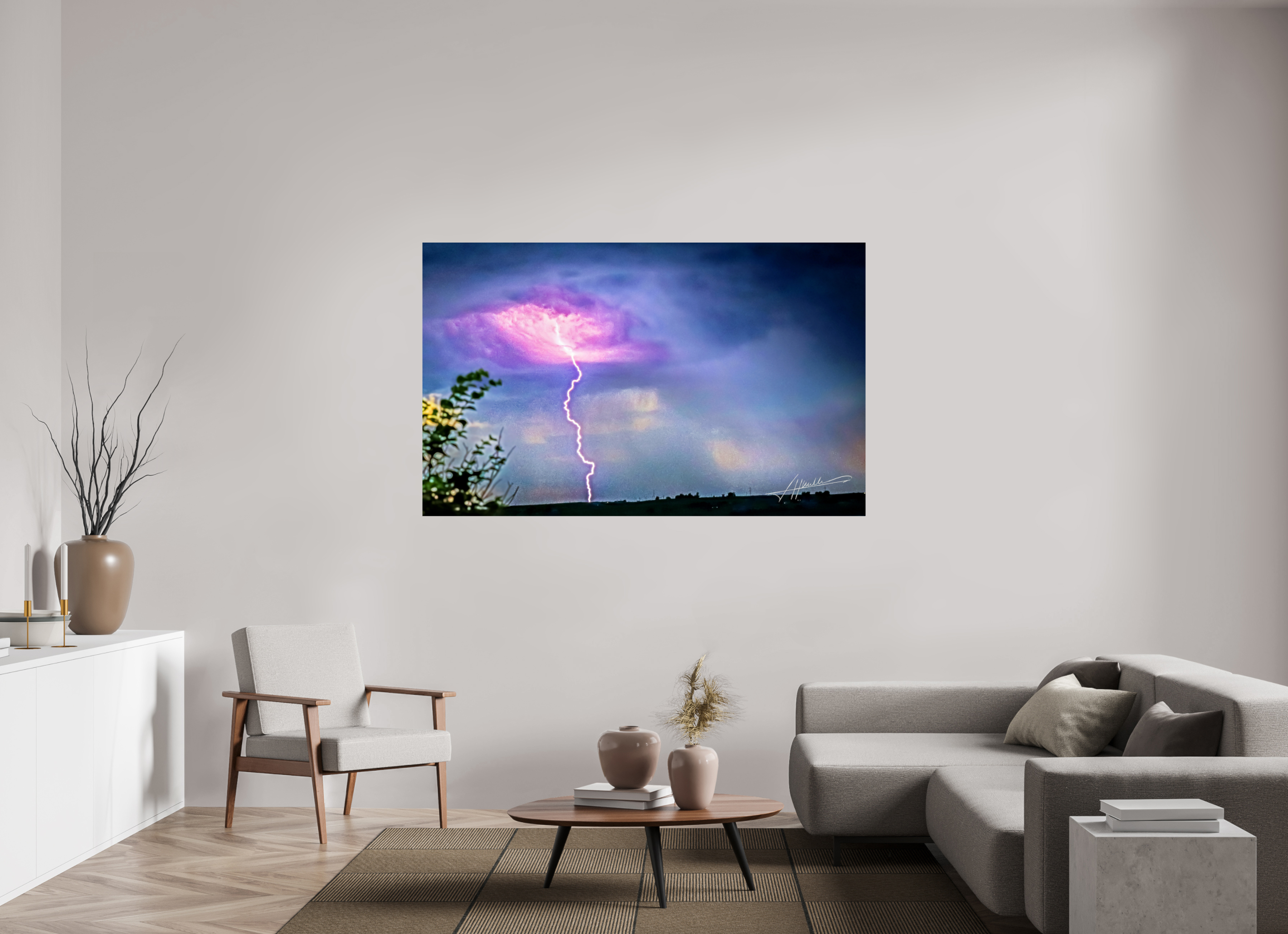 69.6 x 43″, Photo Print On Fuji Crystal DP II Lightning Strike