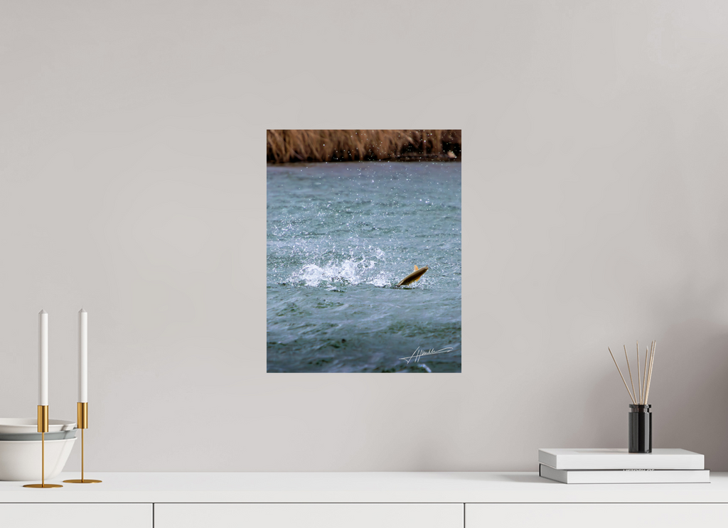 12 x 15″, Fine Art Print Jumping Rainbow Trout