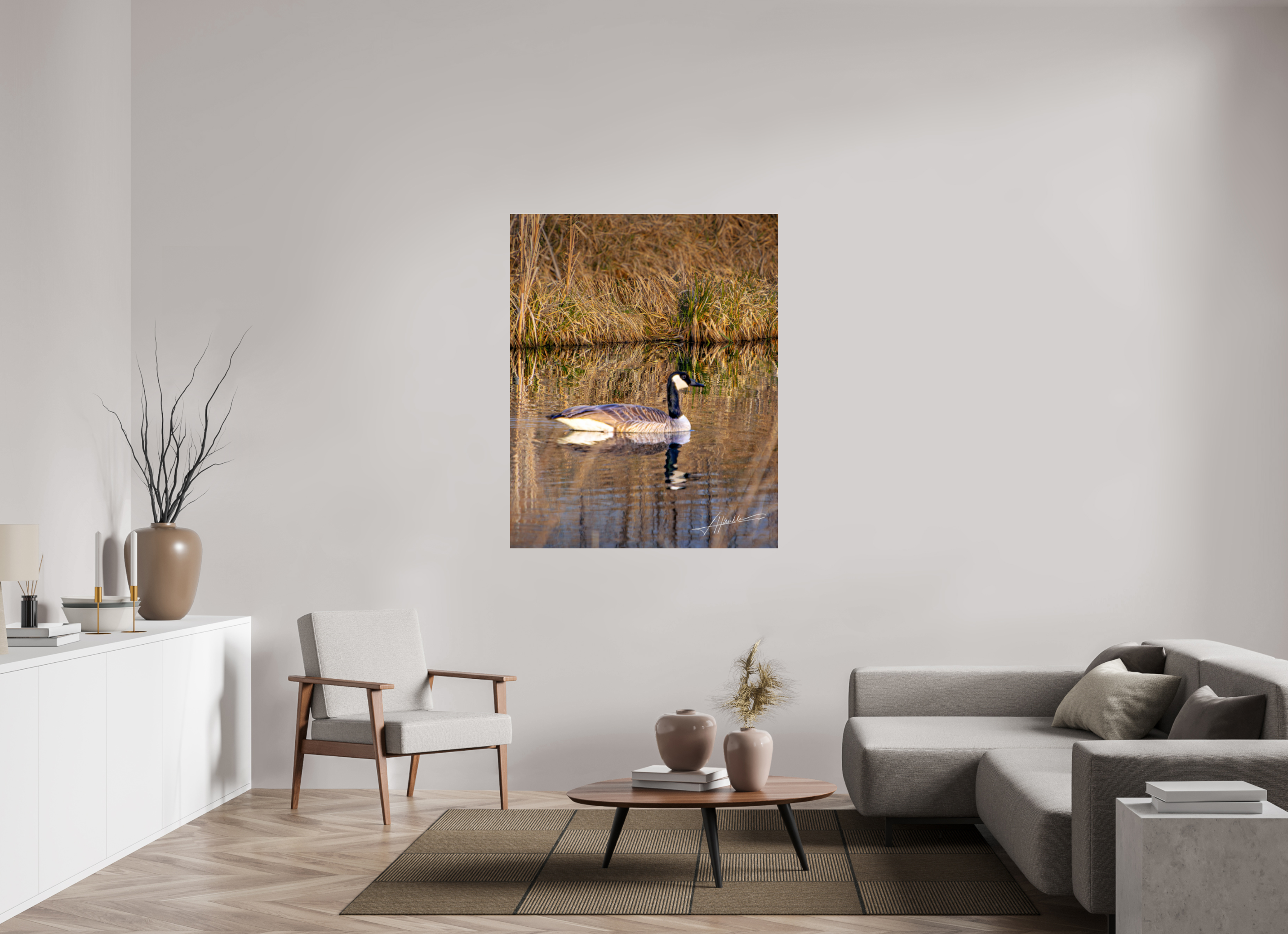 43 x 53.7″, Photo Print Under Acrylic Glass A Swimming Reflection