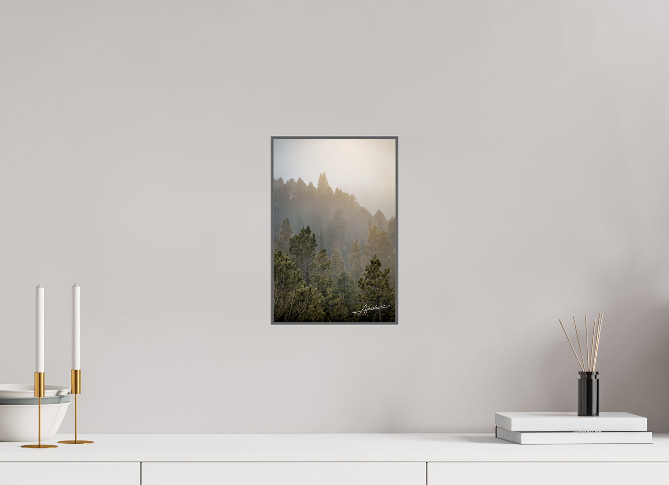8 x 12″, Aluminum ArtBox Glowing Mountain Fog
