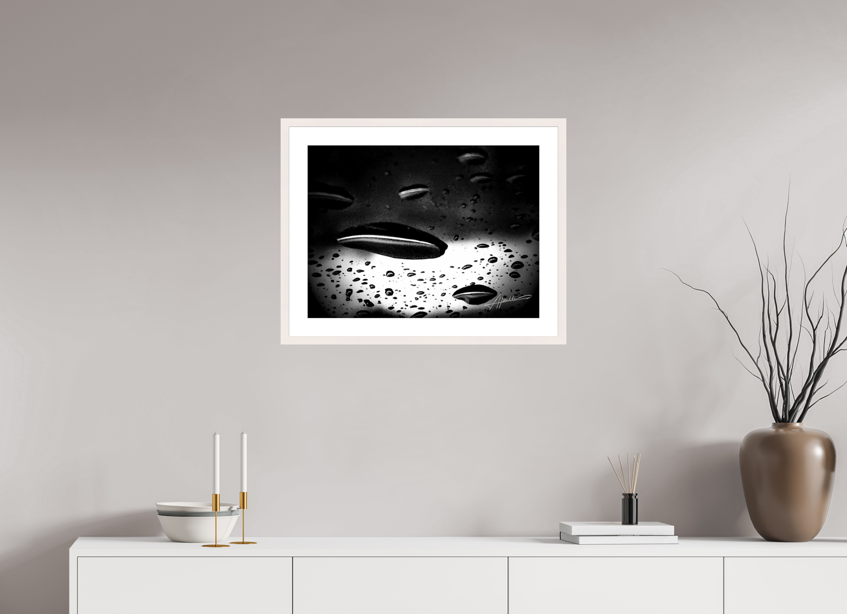 24 x 18″, Solid Wood Frame with Passe-partout Collection of Water