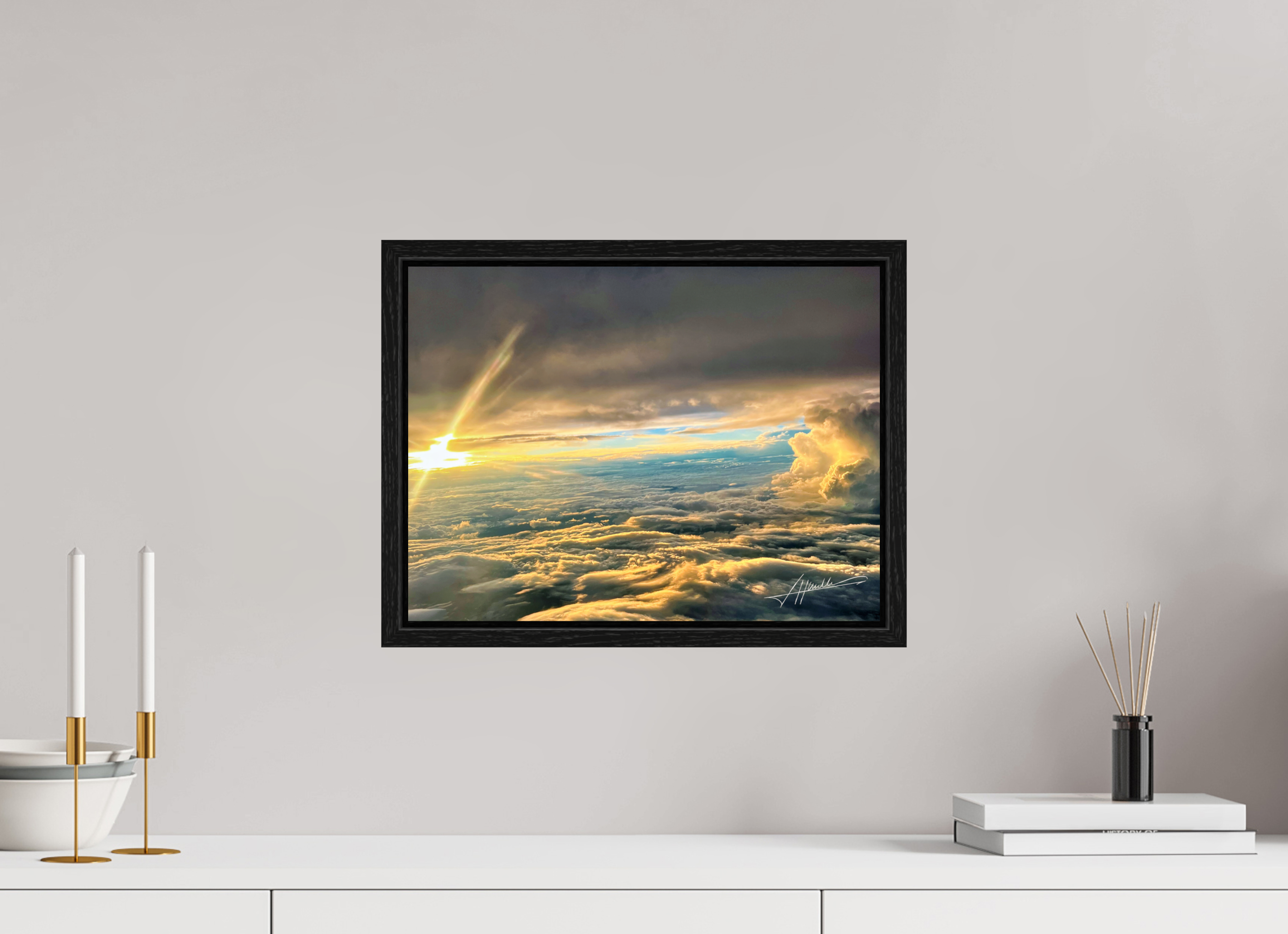16 x 12″, Floater Frame Above the clouds