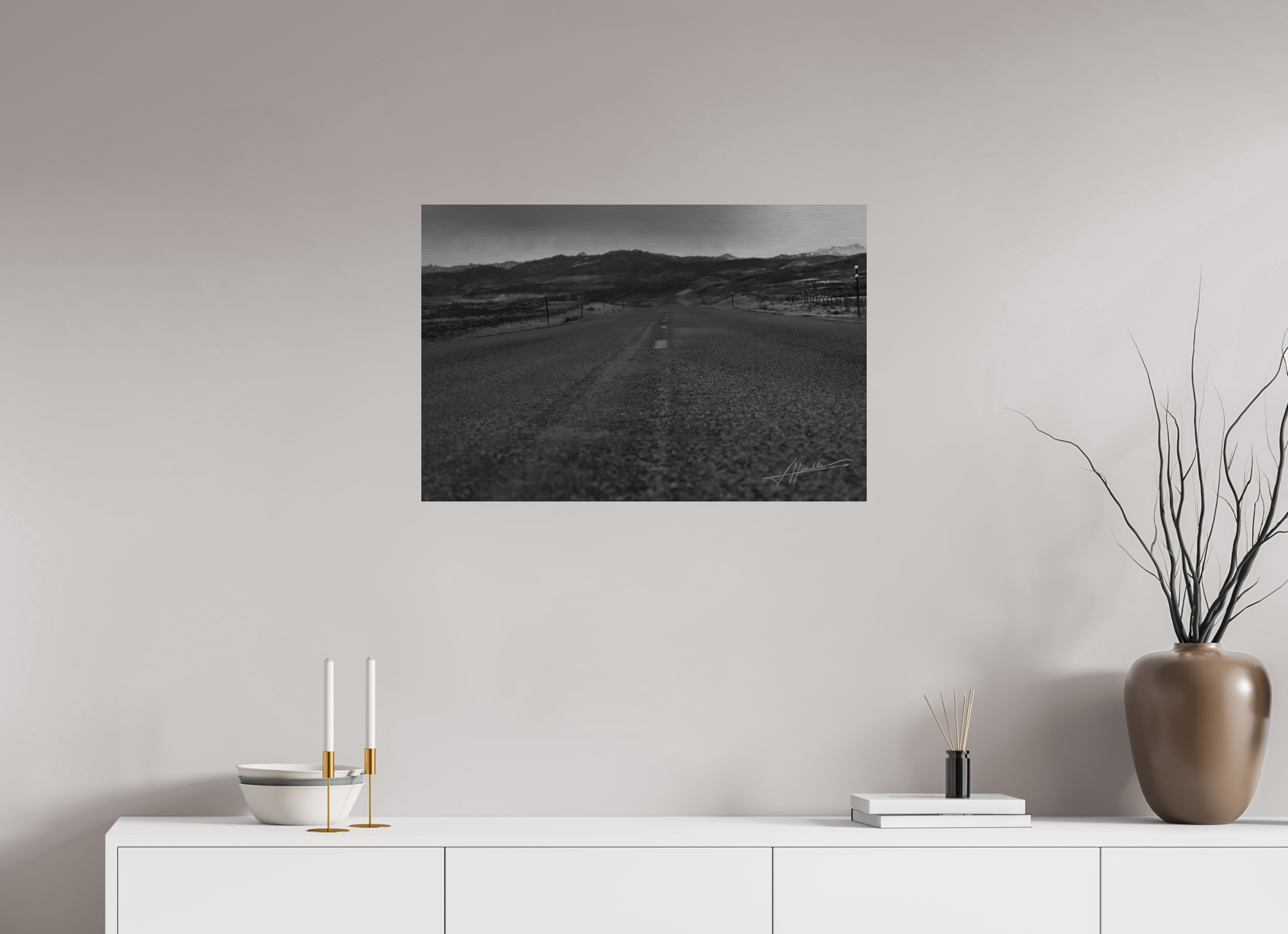 30 x 20″, Direct Brushed Aluminum Highway to the Storm