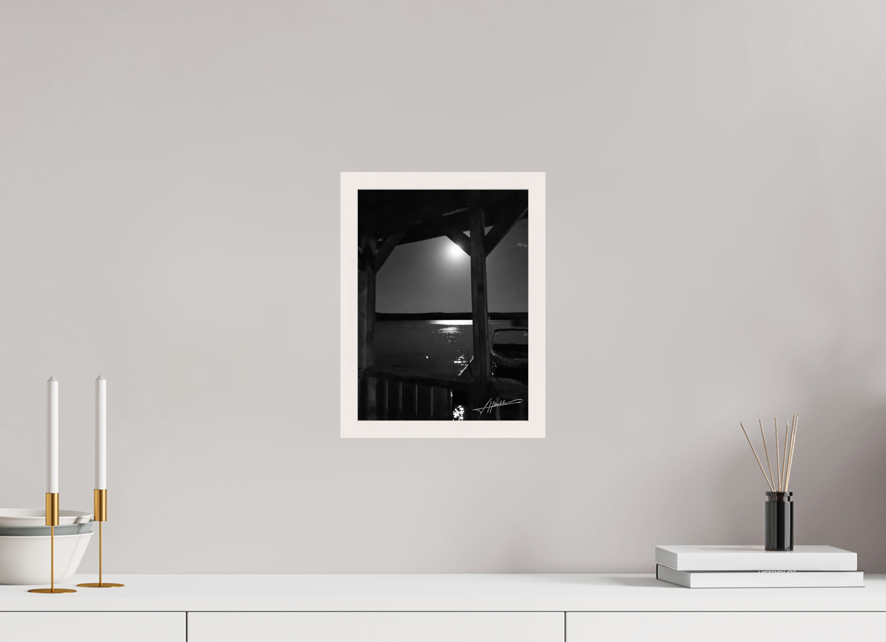9 x 12″, Gallery Frame A Night on the Water