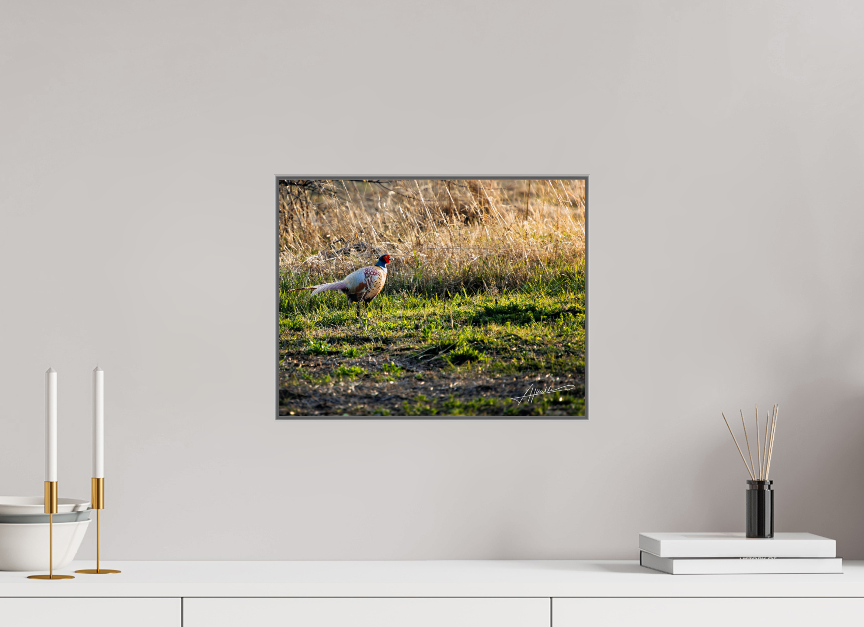 15.5 x 12″, Aluminum ArtBox Evening Pheasant