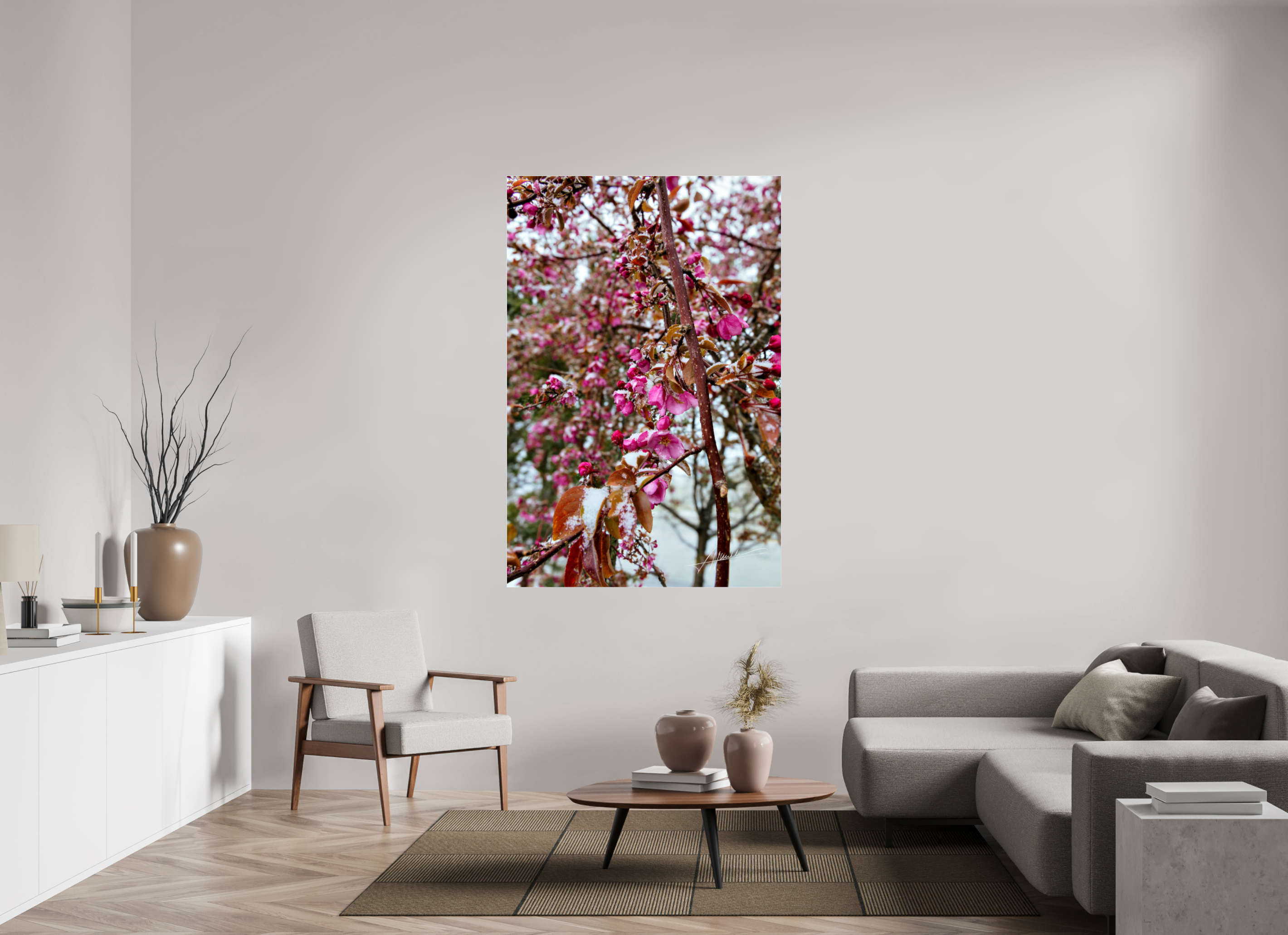 44 x 66″, Metallic Under Acrylic Late Spring Snow