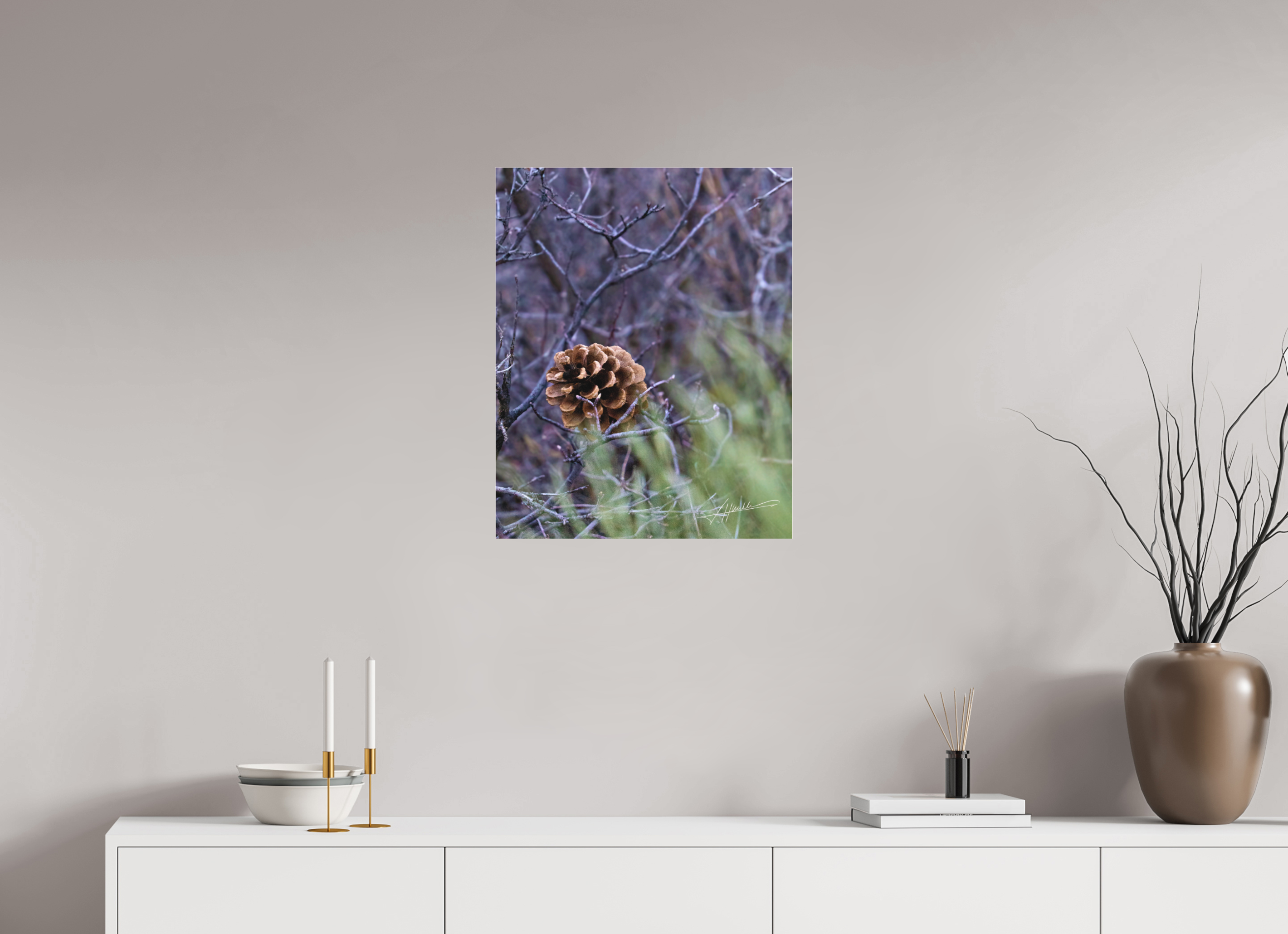 20 x 25″, Fine Pigment Under Acrylic Mountain Pinecone