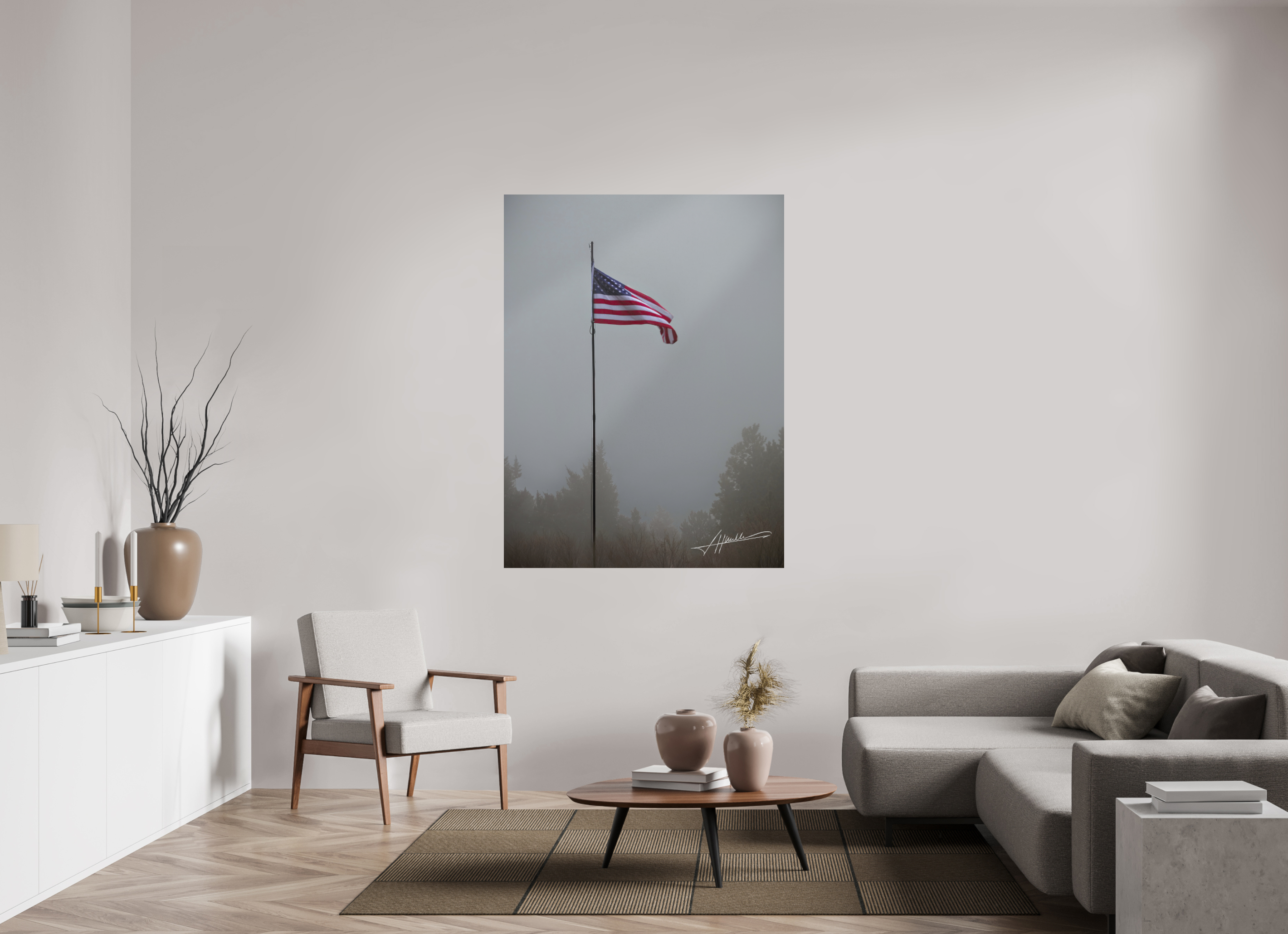 45 x 60″, Metal Dibond Flag in the Breeze