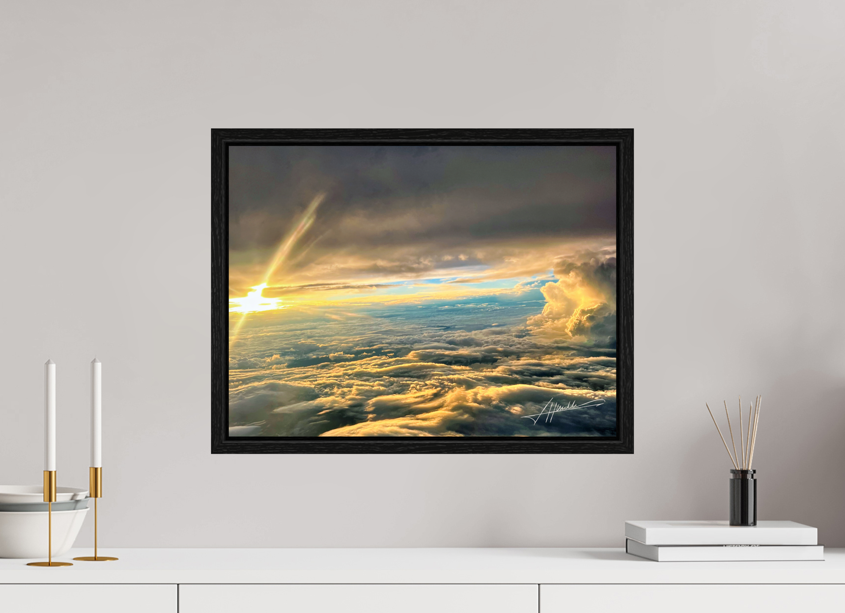 20 x 15″, Floater Frame Above the clouds