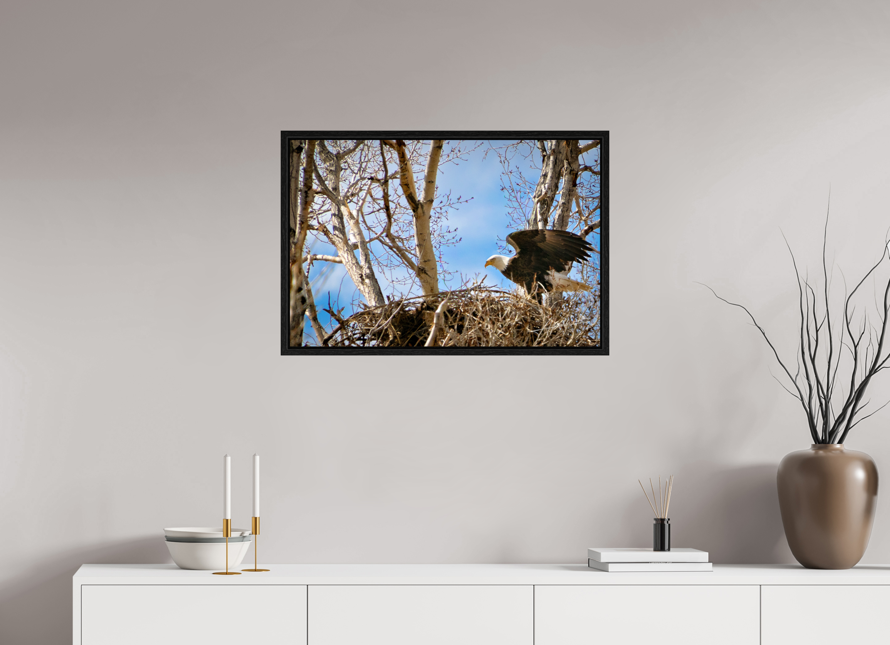 30 x 20″, Floater Frame The Eagles Nest
