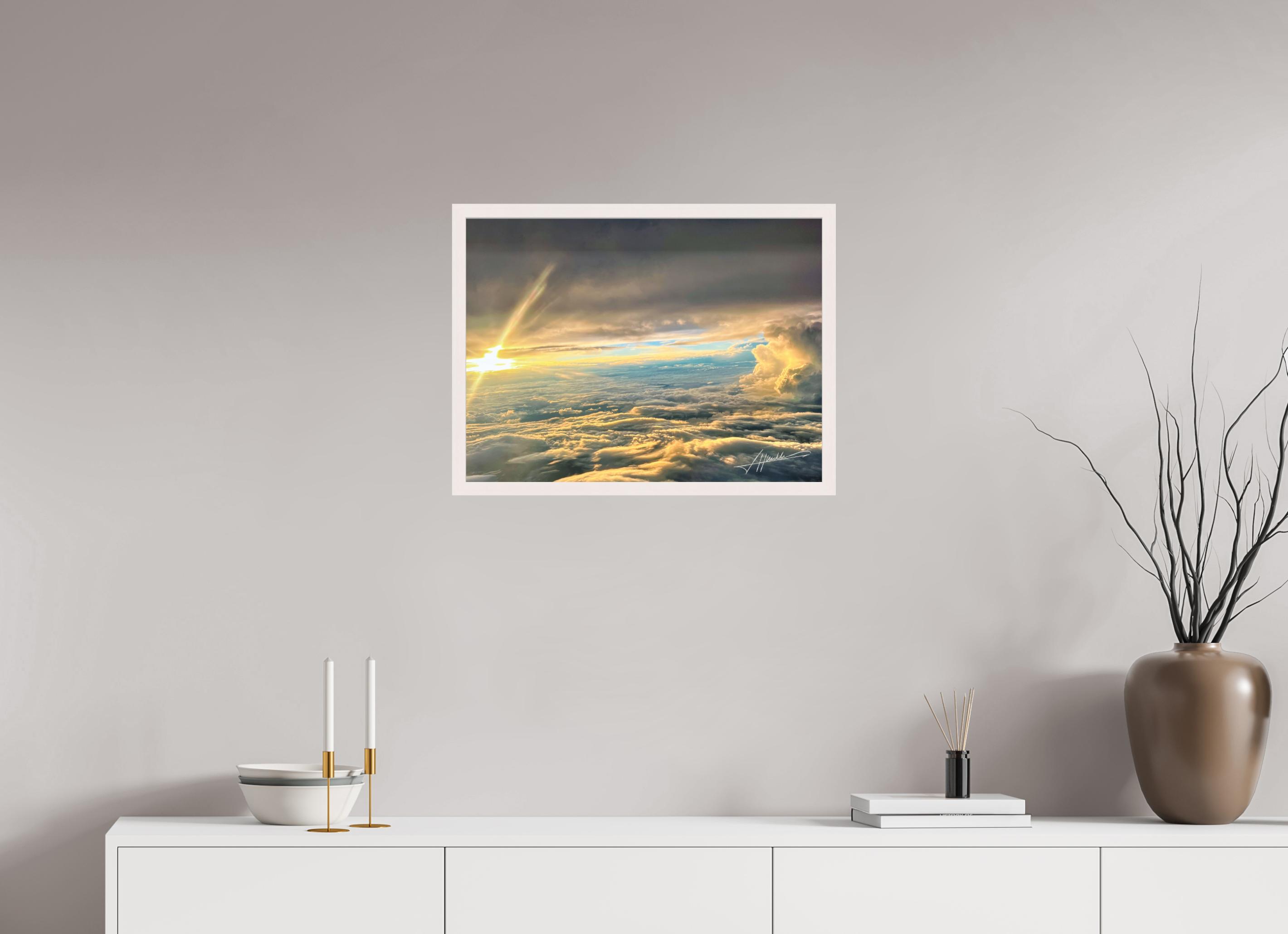 24 x 18″, Shadow Box Frame Above the clouds