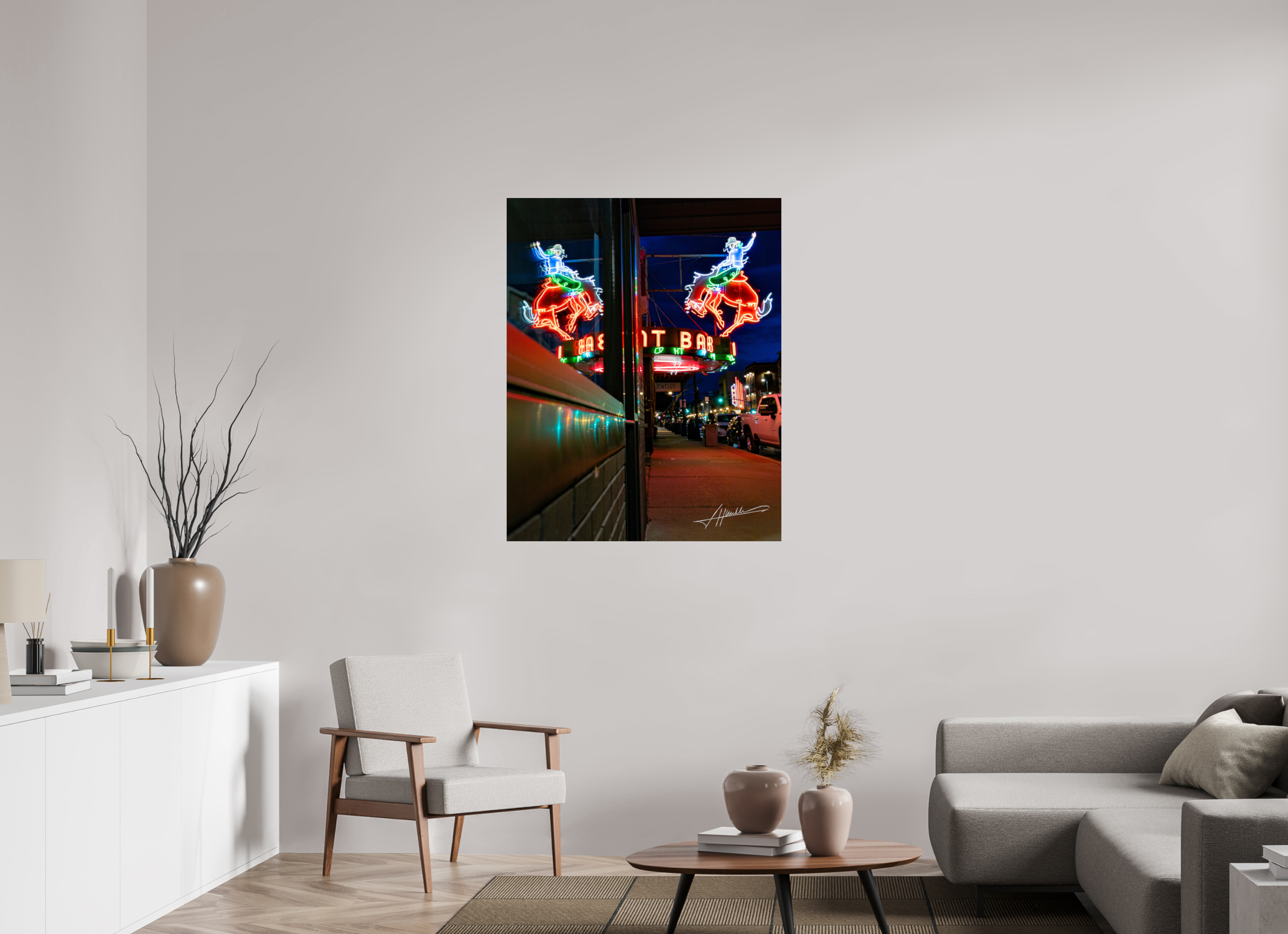 35 x 43.7″, Photo Print Under Acrylic Glass Mint Bar Sherridan