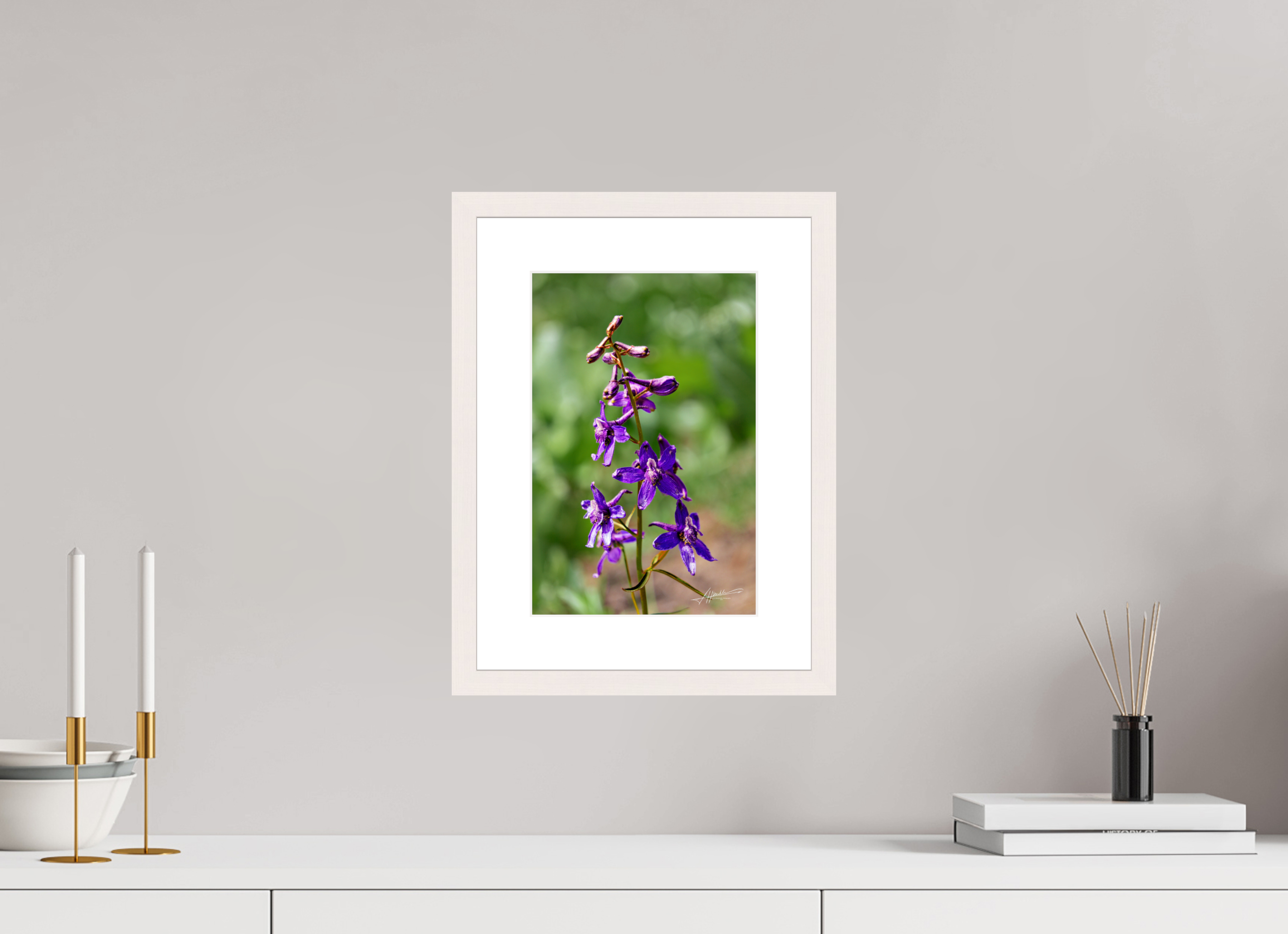 8 x 12″, Solid Wood Frame with Passe-partout Spring In Bloom