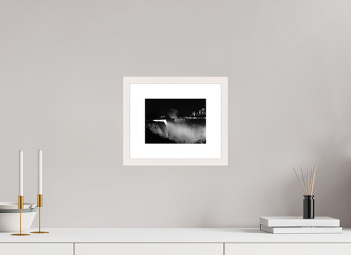 8 x 6″, Solid Wood Frame with Passe-partout A Night at Niagara
