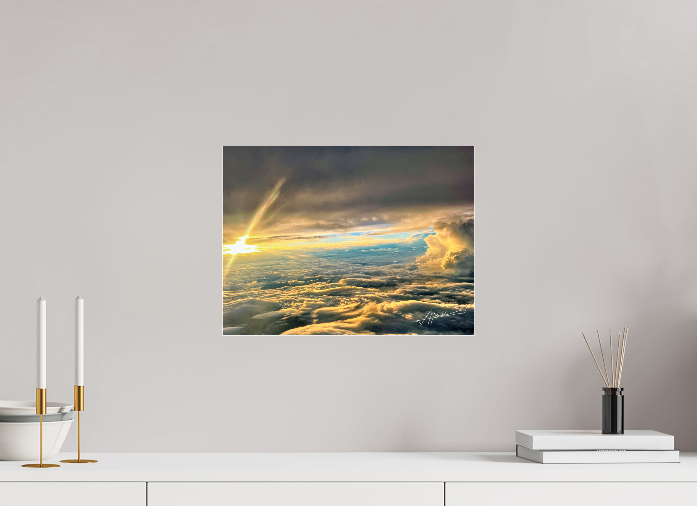 16 x 12″, Photo Print Under Acrylic Glass Above the clouds