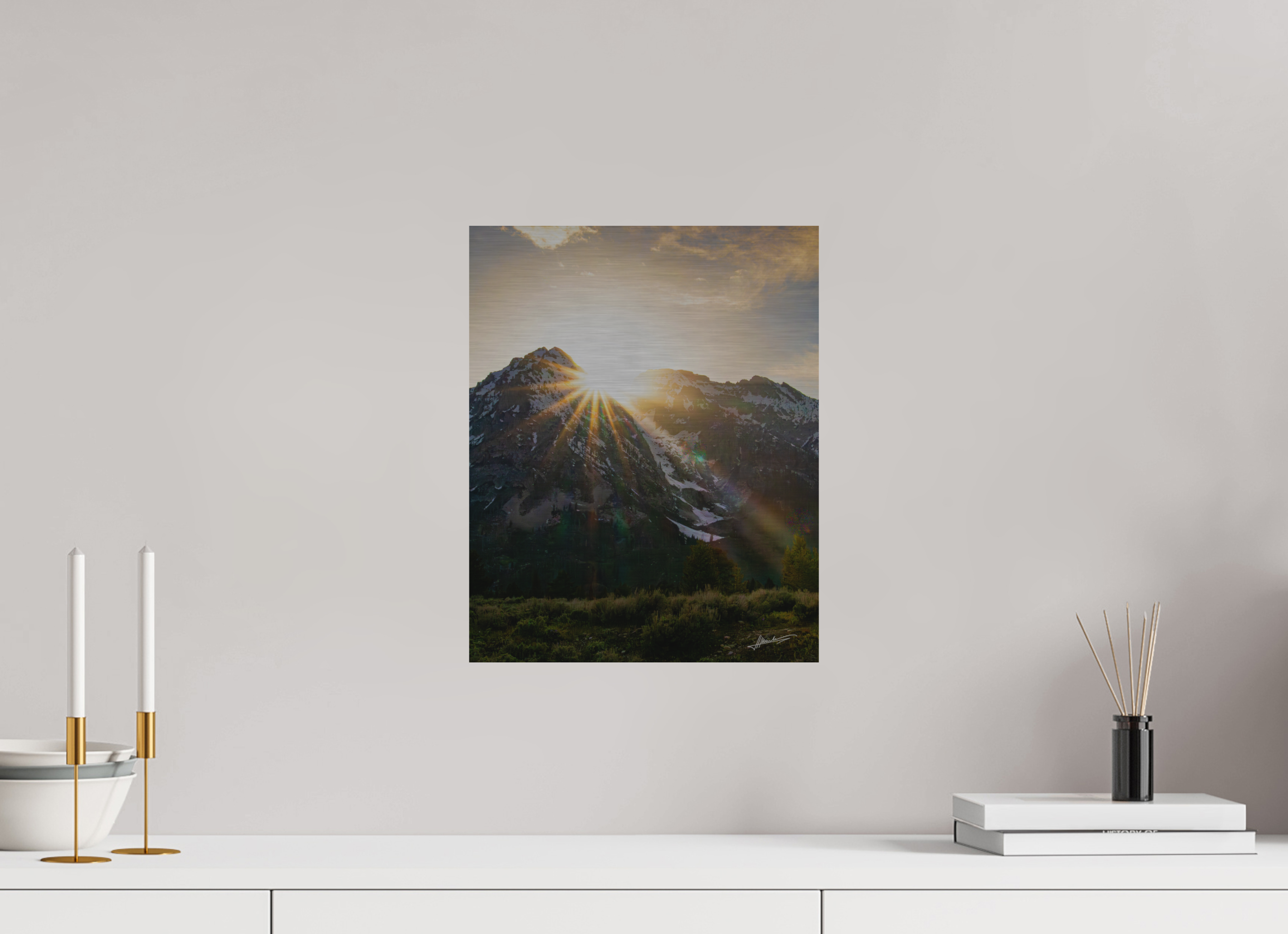 12 x 15″, Direct Brushed Aluminum The Last Ray