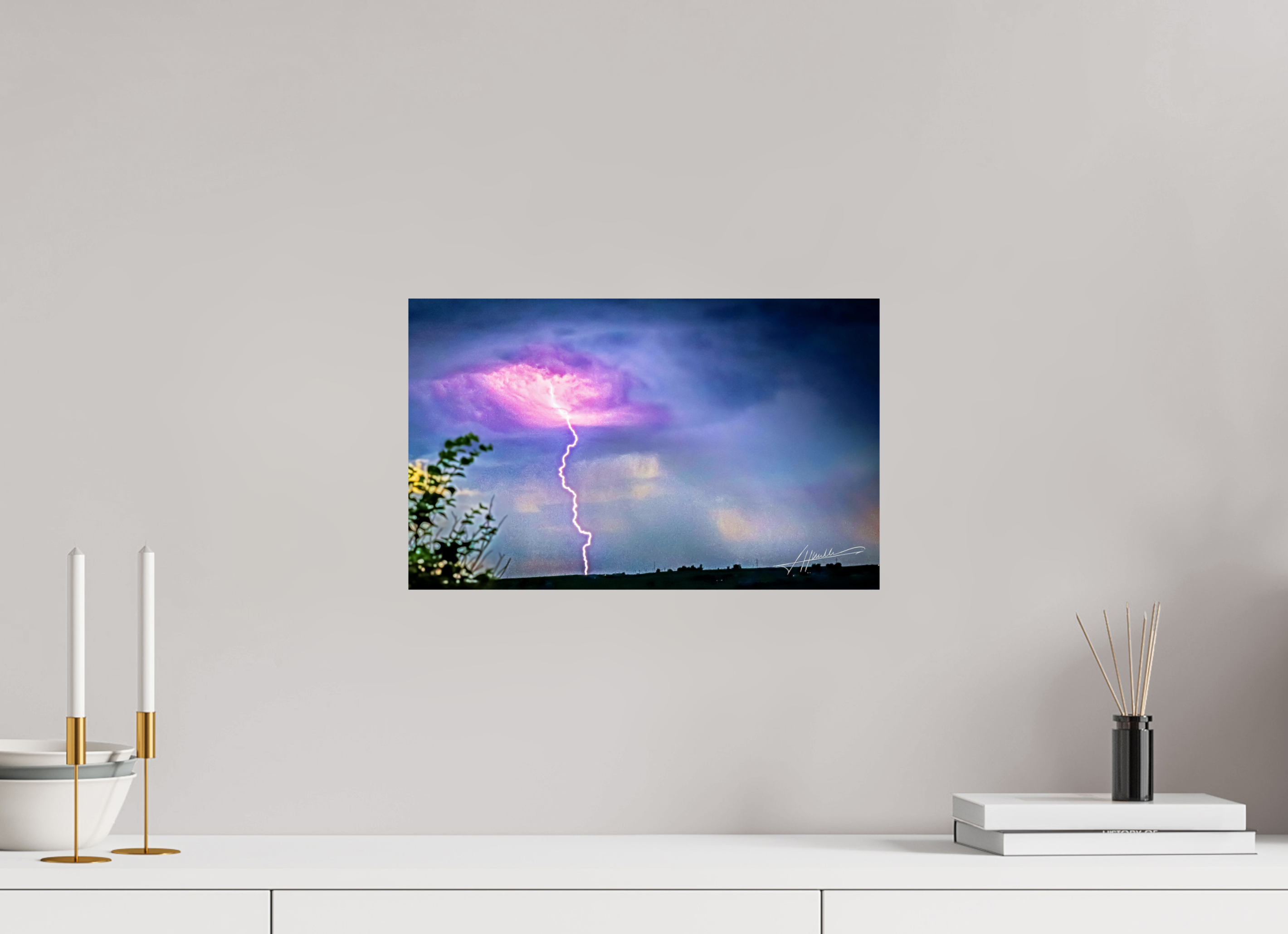 16.2 x 10″, Fine Art Dibond Lightning Strike