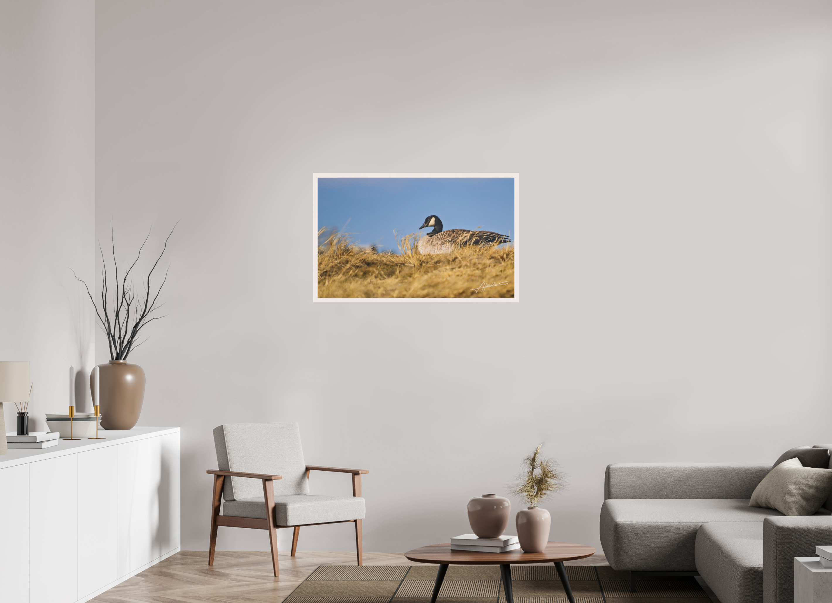 38.9 x 24″, Shadow Box Frame The Nesting Goose