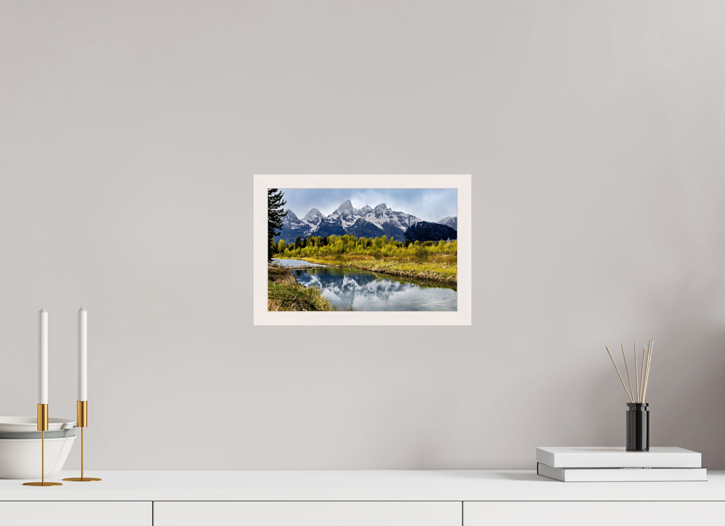 12 x 8″, Gallery Frame Reflecting Peaks