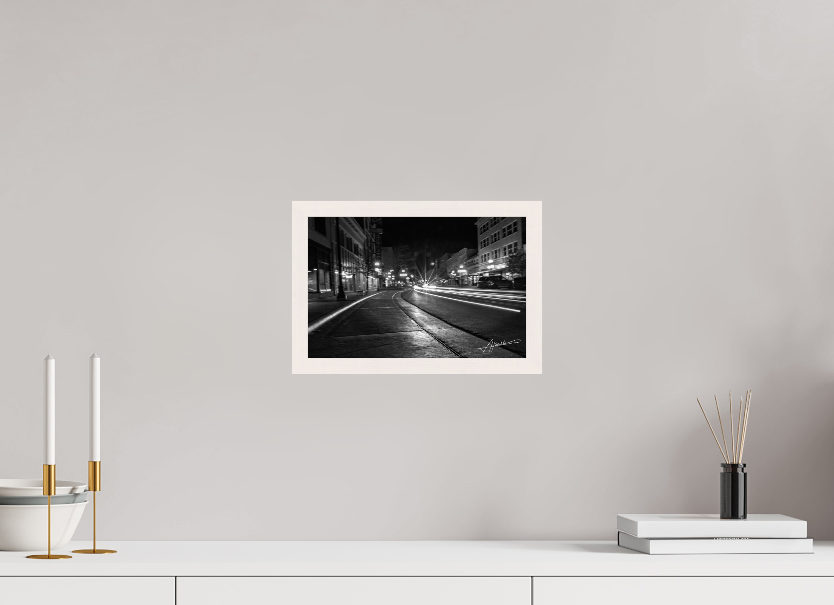 12 x 8″, Gallery Frame A Street at Night