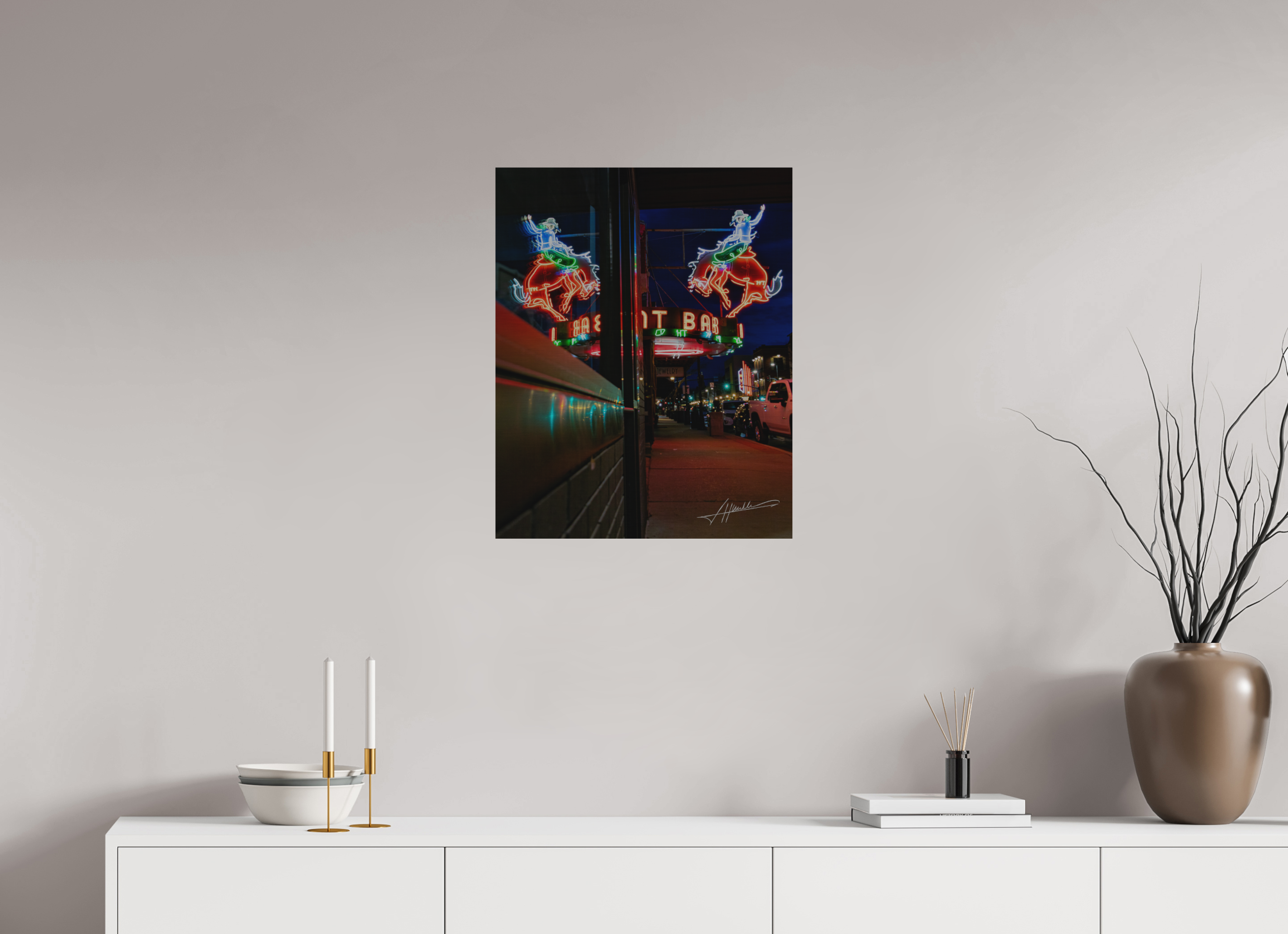 20 x 25″, Direct Brushed Aluminum Mint Bar Sherridan