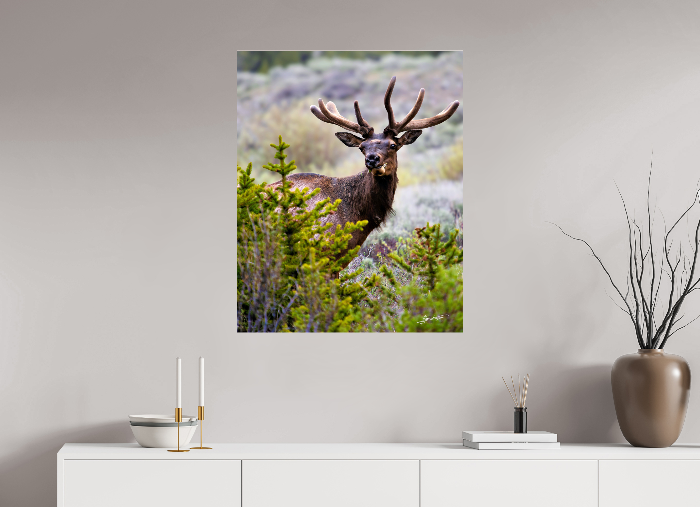28 x 35″, Metallic Under Acrylic Velvet Bull