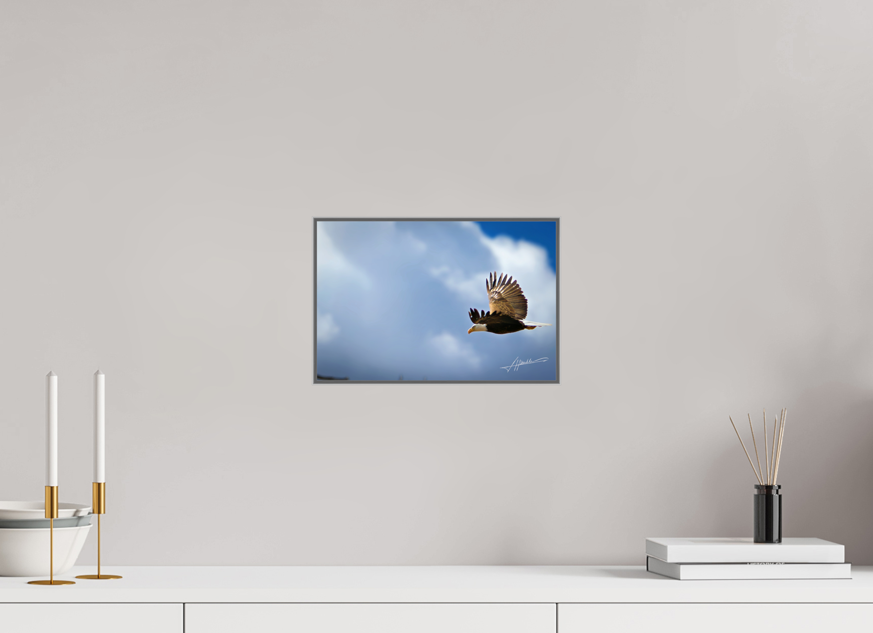 12 x 8″, Aluminum ArtBox Bald Eagle Flying