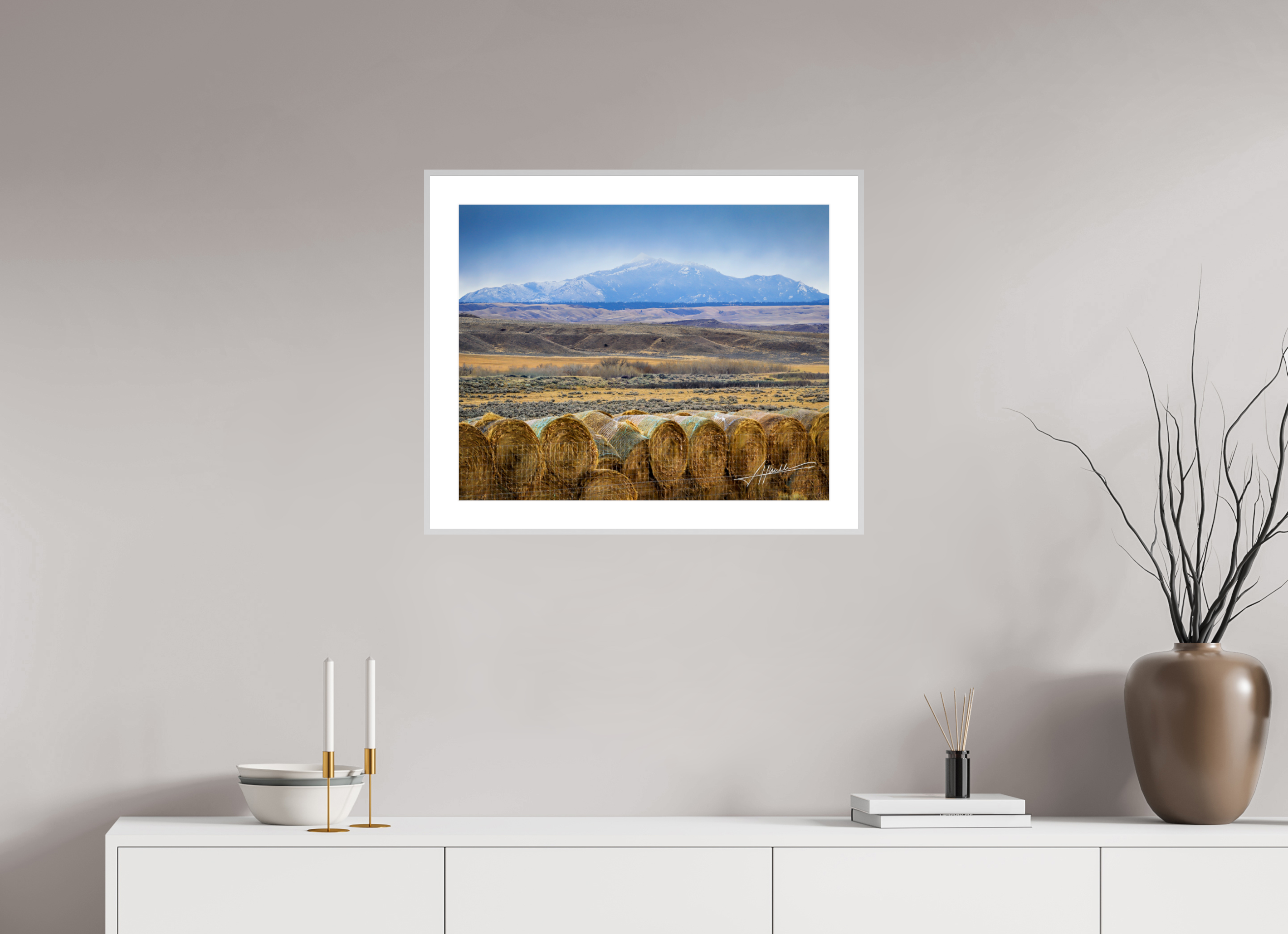 25 x 20″, Changeable Magnetic Frame Hay Bales on the Prairie