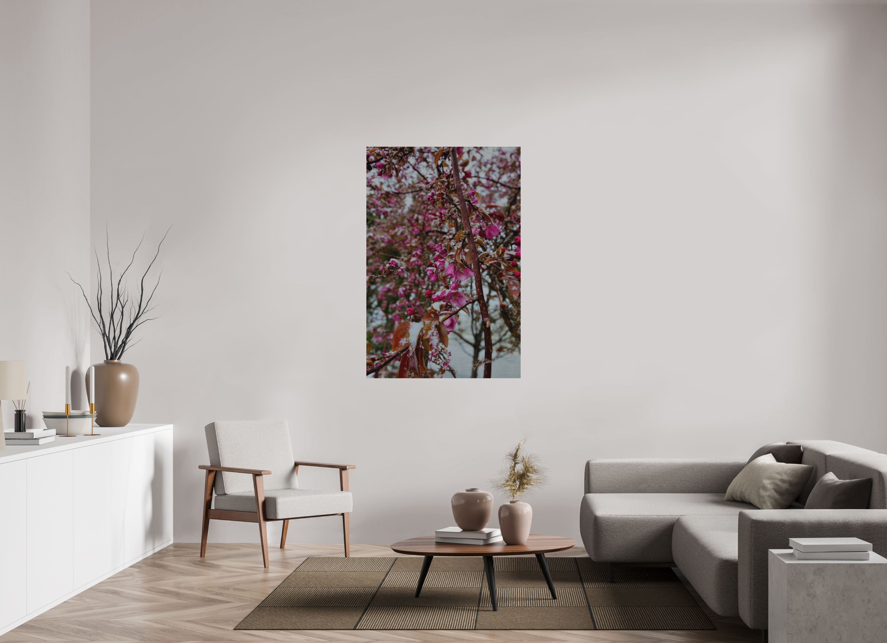 36 x 54″, Direct Brushed Aluminum Late Spring Snow