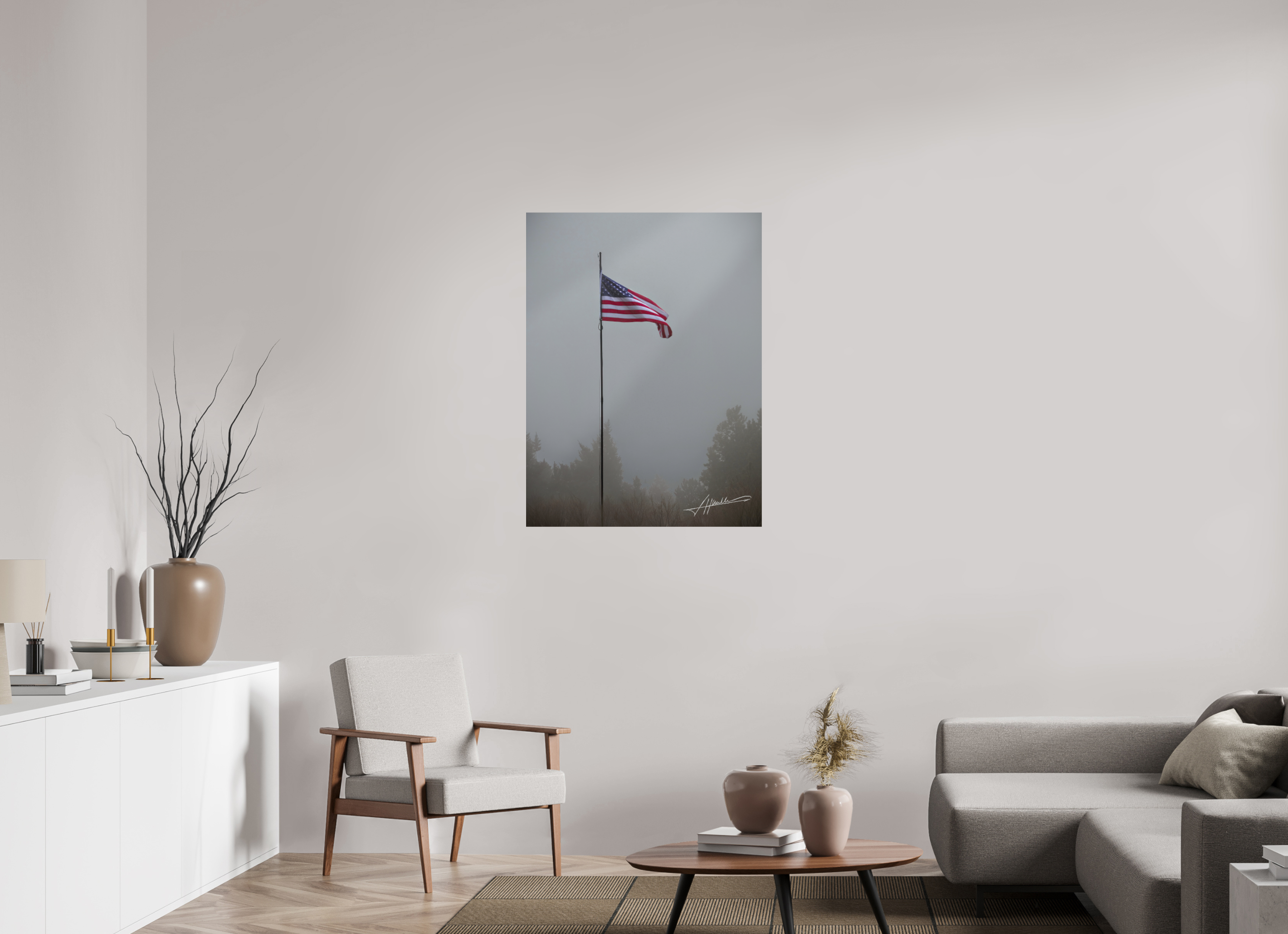 30 x 40″, Metal Dibond Flag in the Breeze