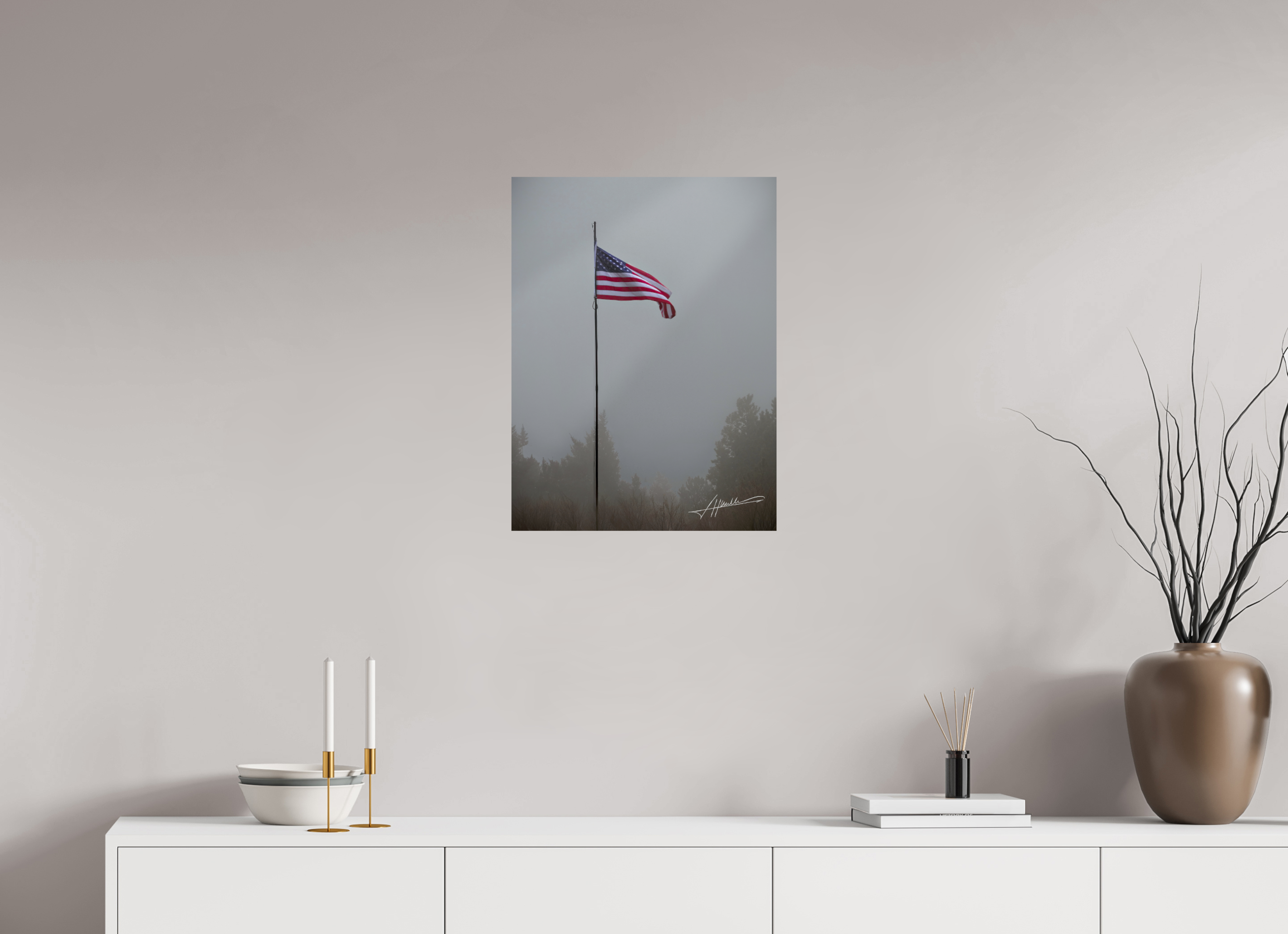 18 x 24″, Metallic Photo Print On Fuji Crystal Pearl Flag in the Breeze