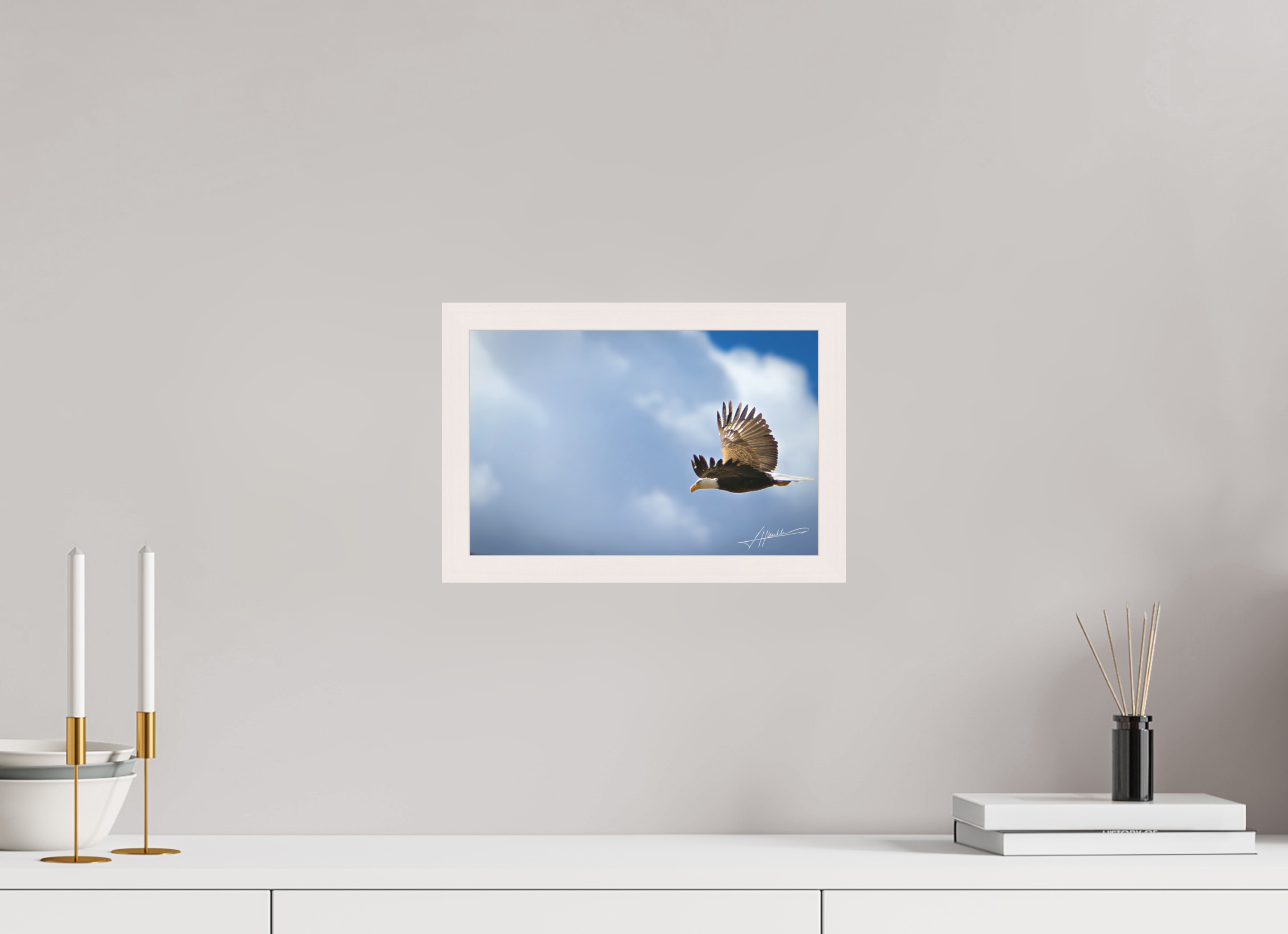 12 x 8″, Shadow Box Frame Bald Eagle Flying
