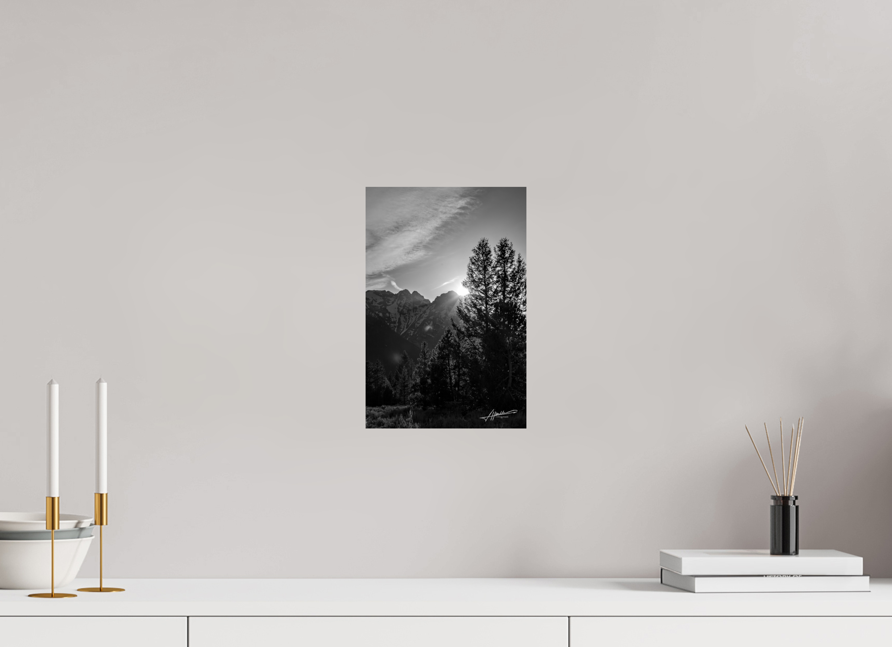 8 x 12″, ChromaLuxe HD Metal B/W Peaks