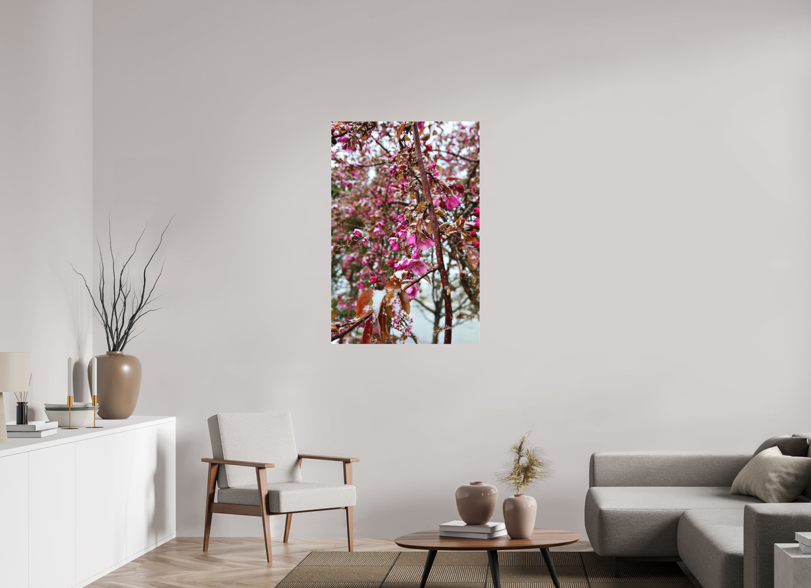 30 x 45″, Fine Pigment Under Acrylic Late Spring Snow