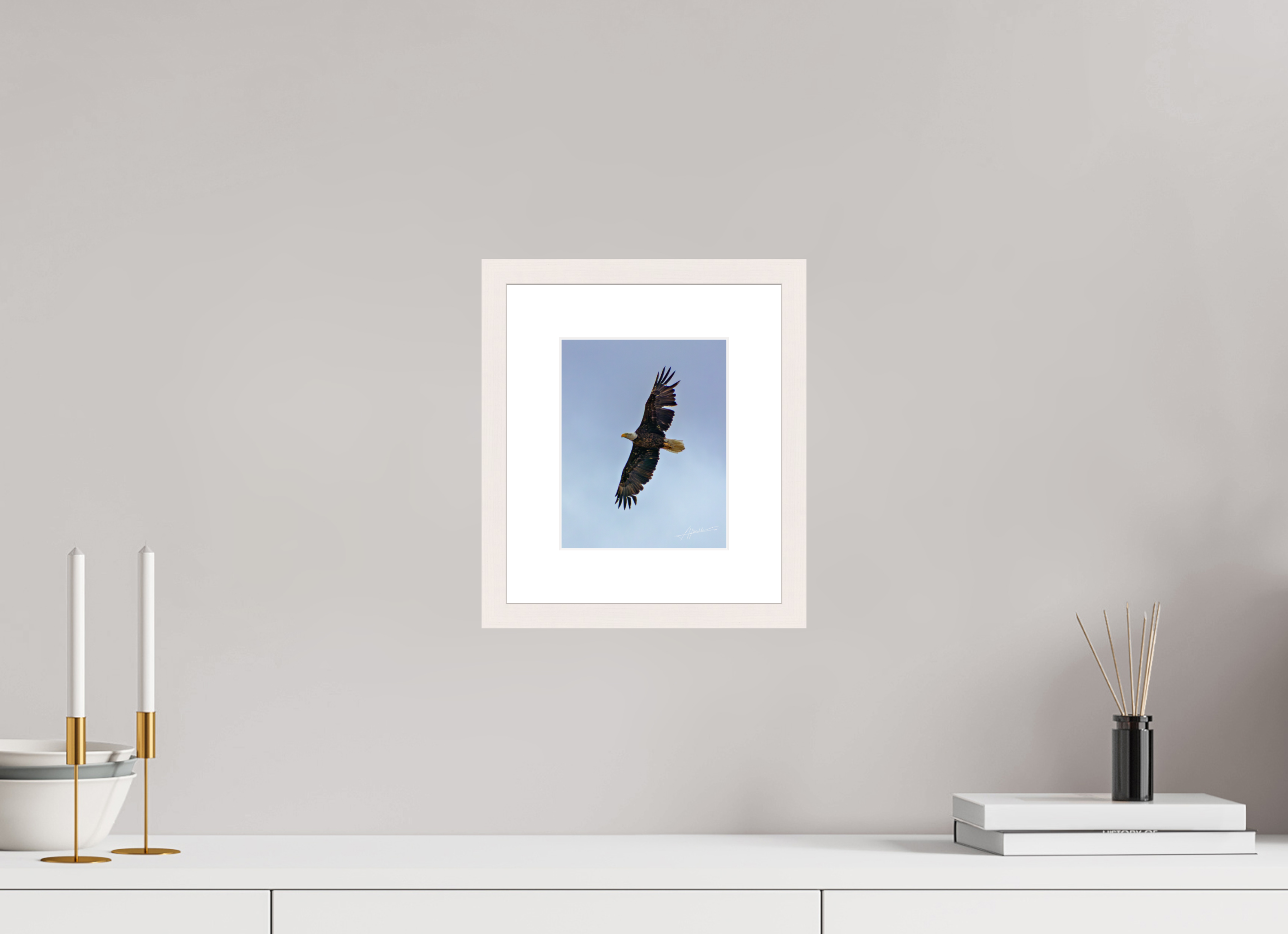 6 x 7.5″, Solid Wood Frame with Passe-partout Wings Spread