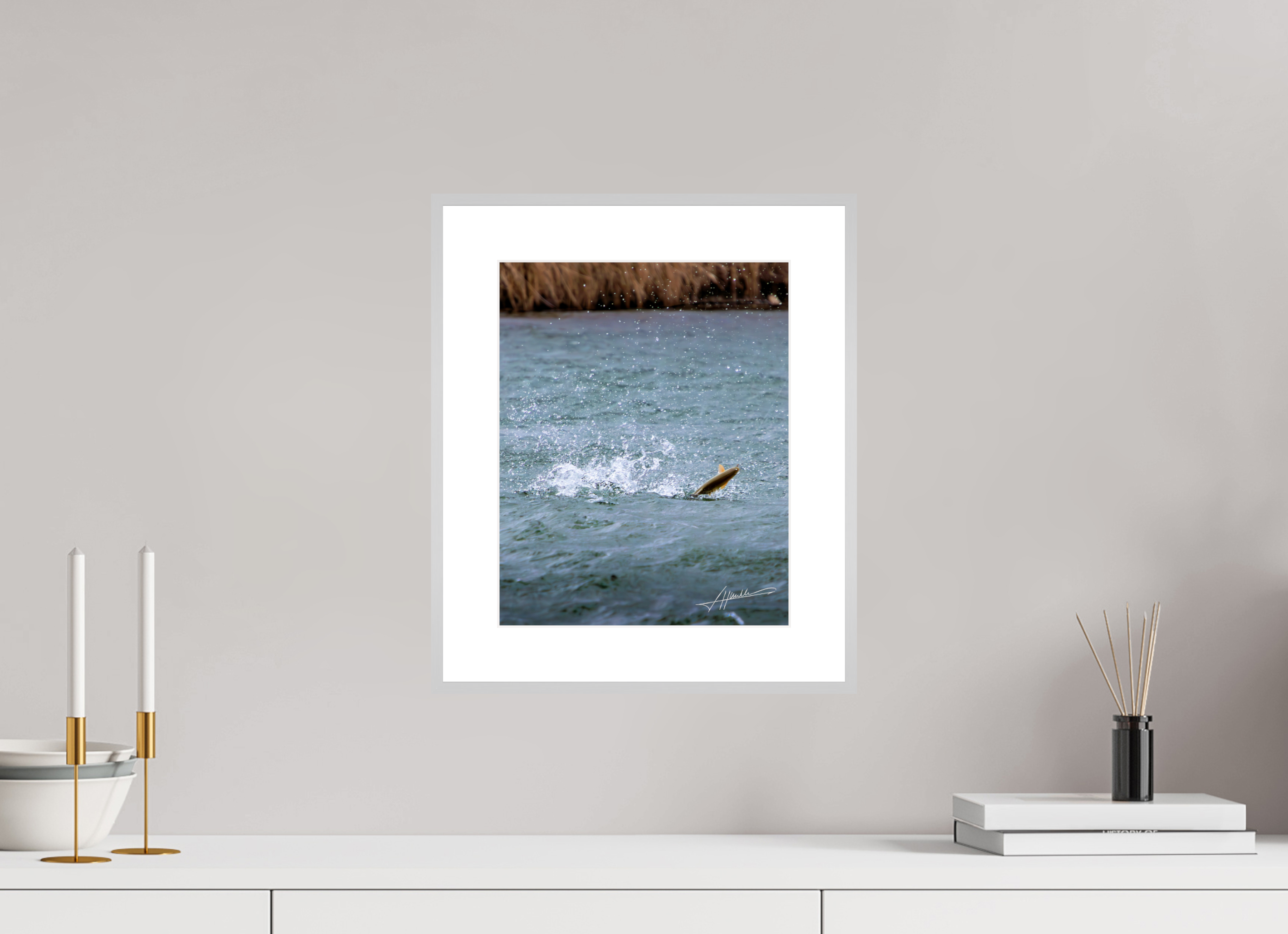 10 x 12.5″, Changeable Magnetic Frame Jumping Rainbow Trout