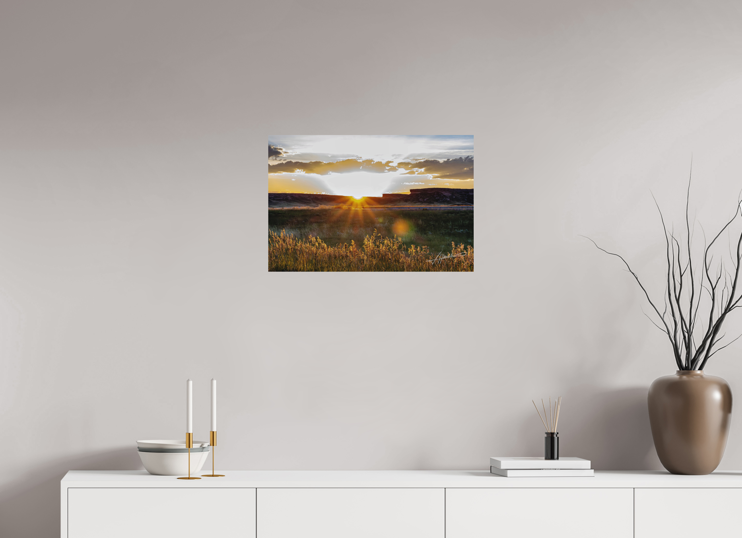 24 x 16″, Metal Dibond Sunrise on the Planes
