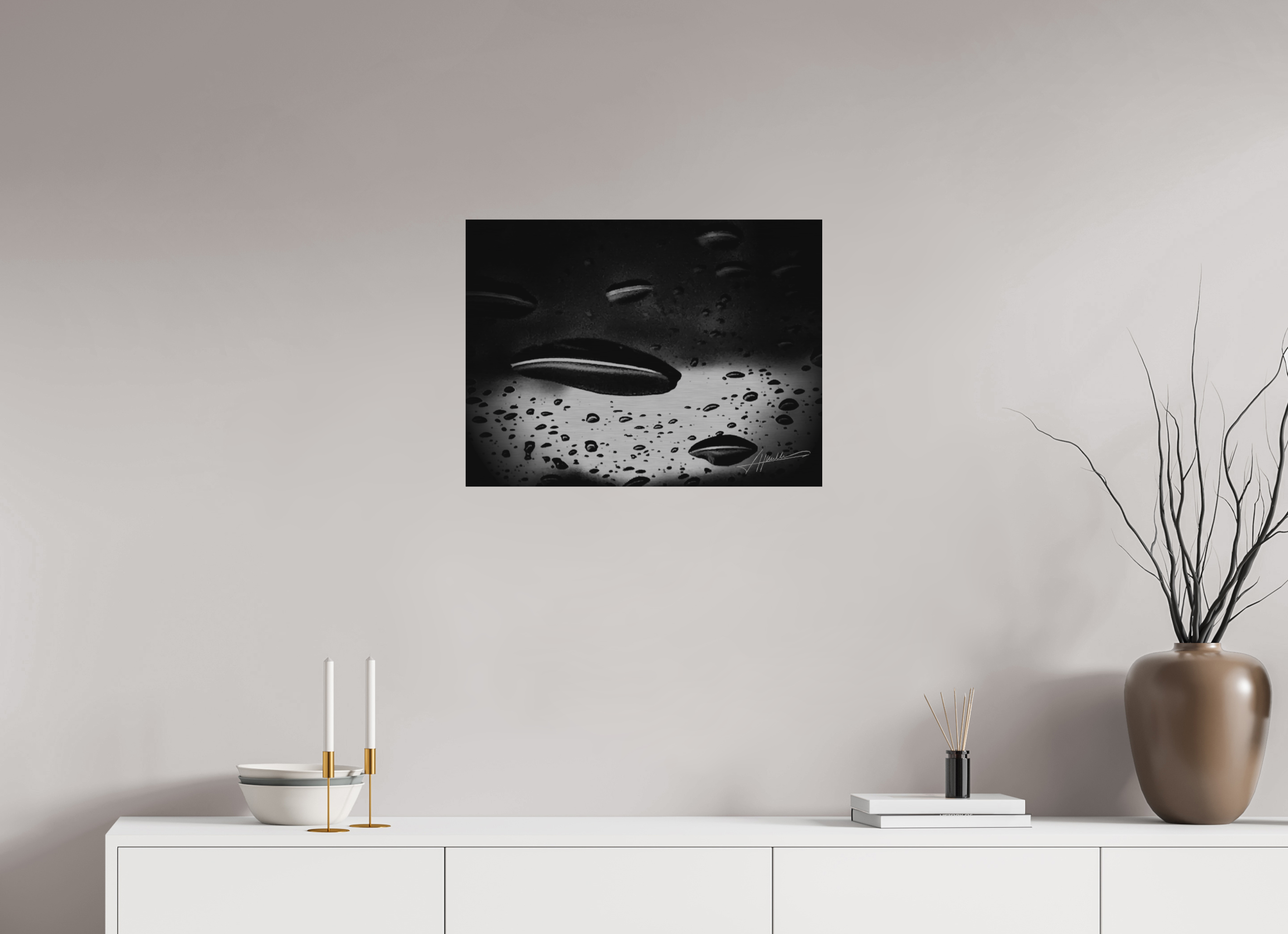 24 x 18″, Direct Brushed Aluminum Collection of Water