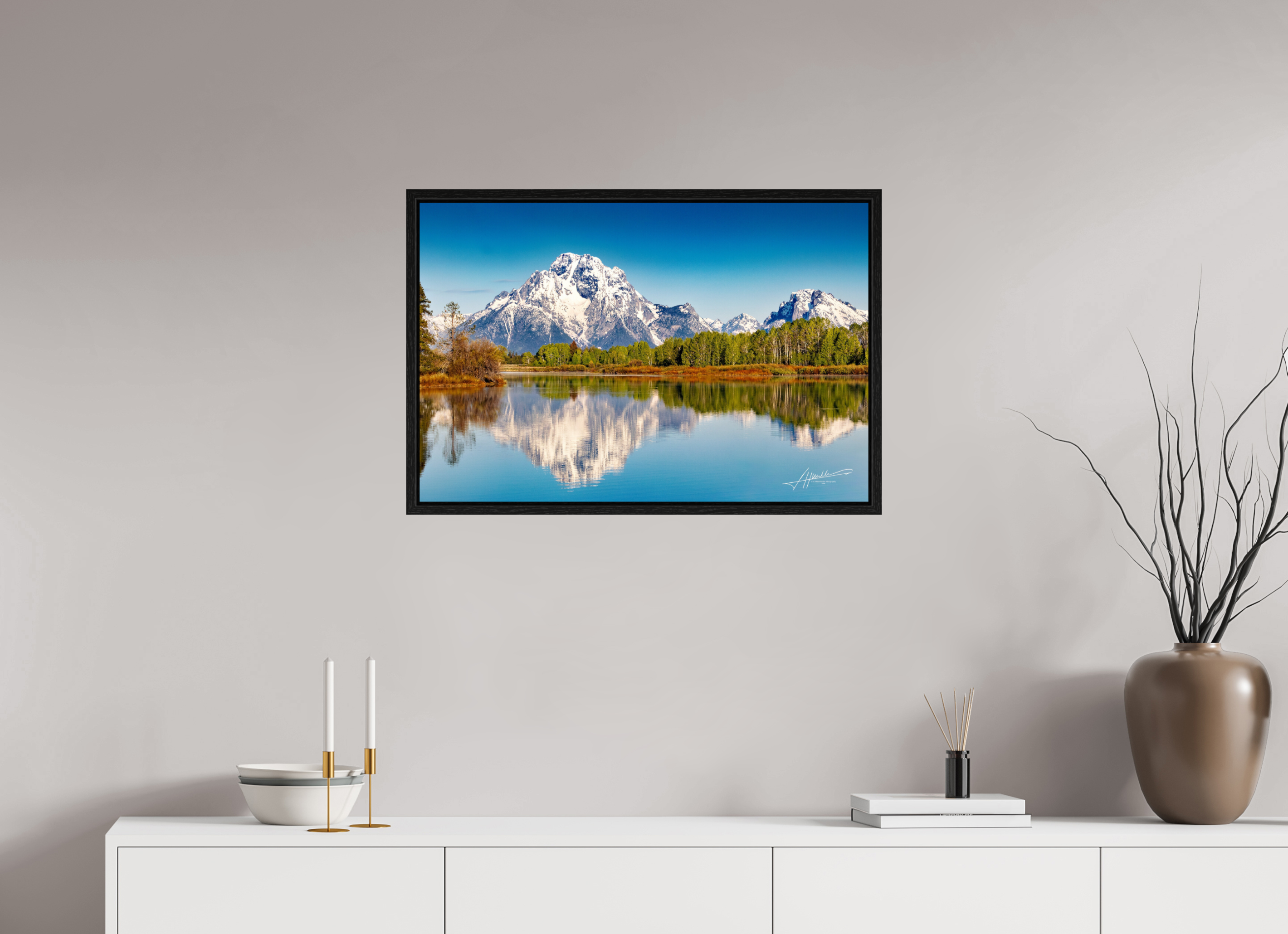 30 x 20″, Floater Frame Serene Reflection