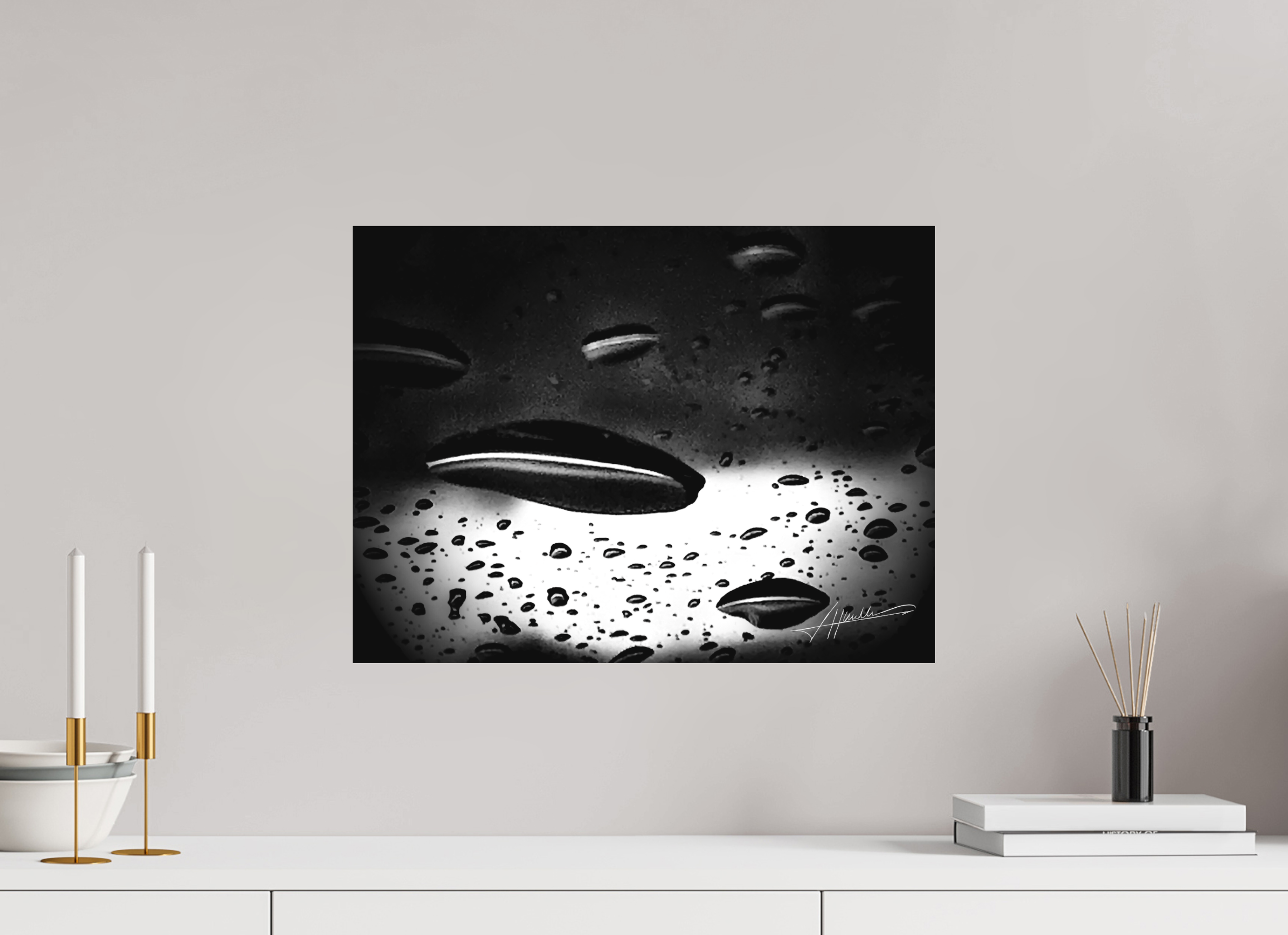 20 x 15″, Ilford Aluminum BW Collection of Water