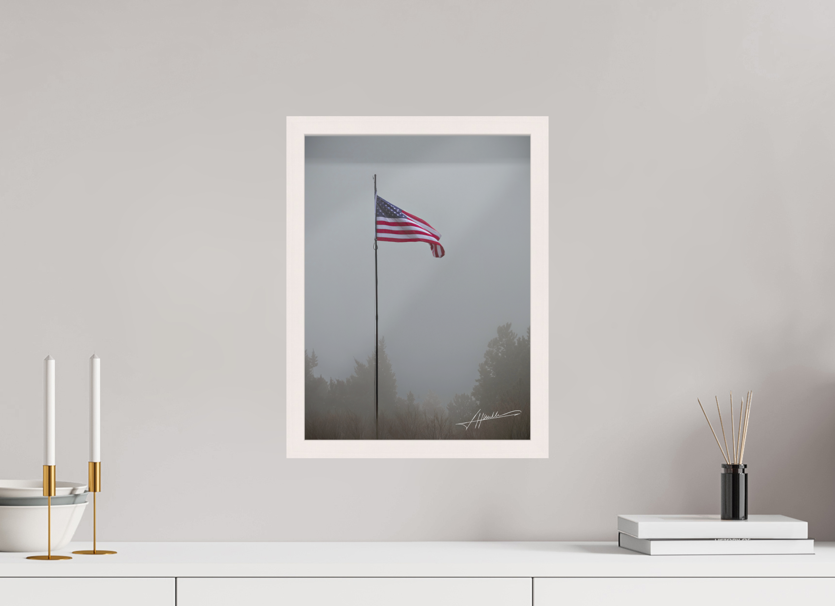 12 x 16″, Shadow Box Frame Flag in the Breeze