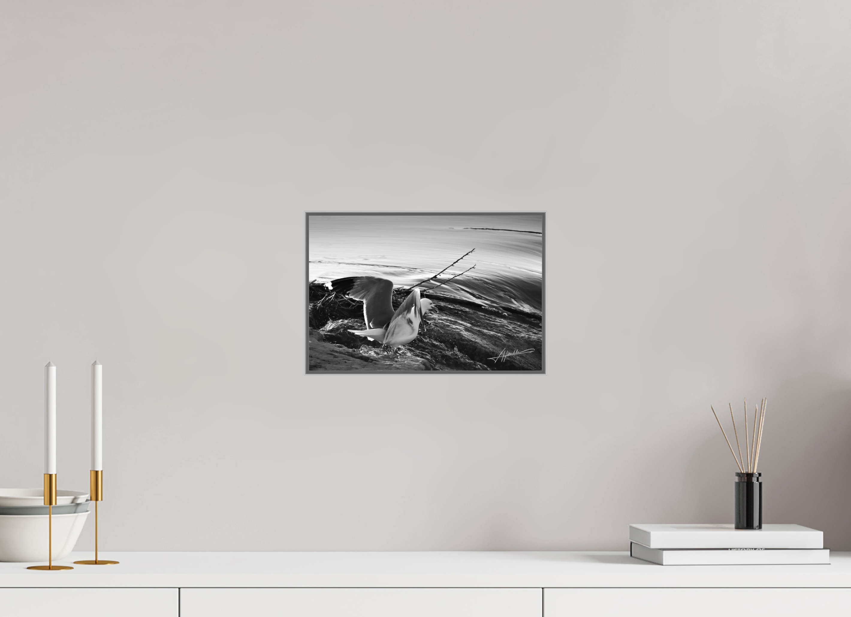 12 x 8″, Aluminum ArtBox Seagull Takes Flight