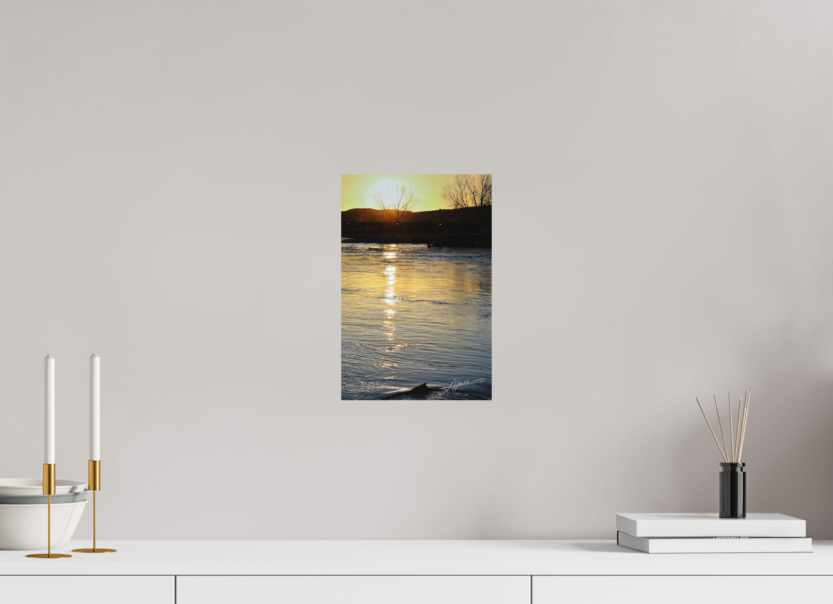 8 x 12″, Metal Dibond Sunset on the River