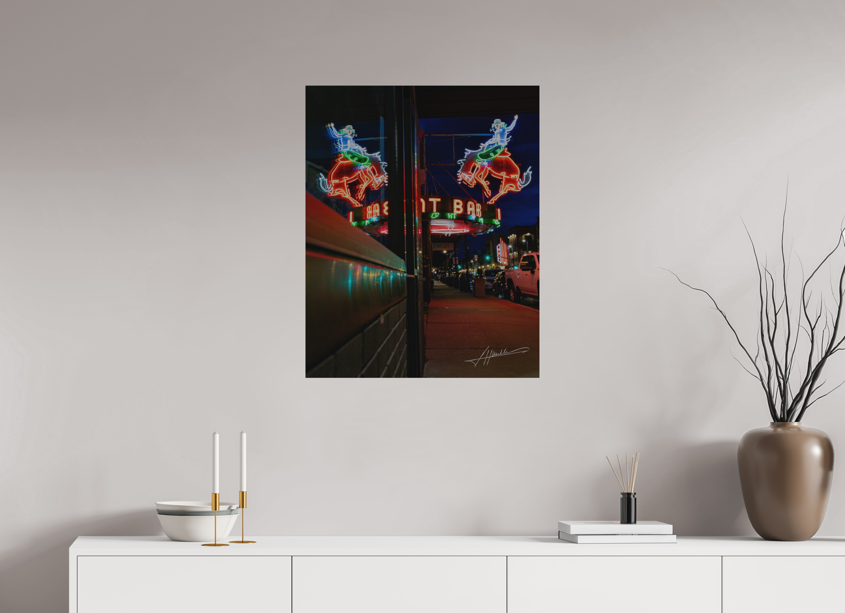 24 x 30″, Direct Brushed Aluminum Mint Bar Sherridan