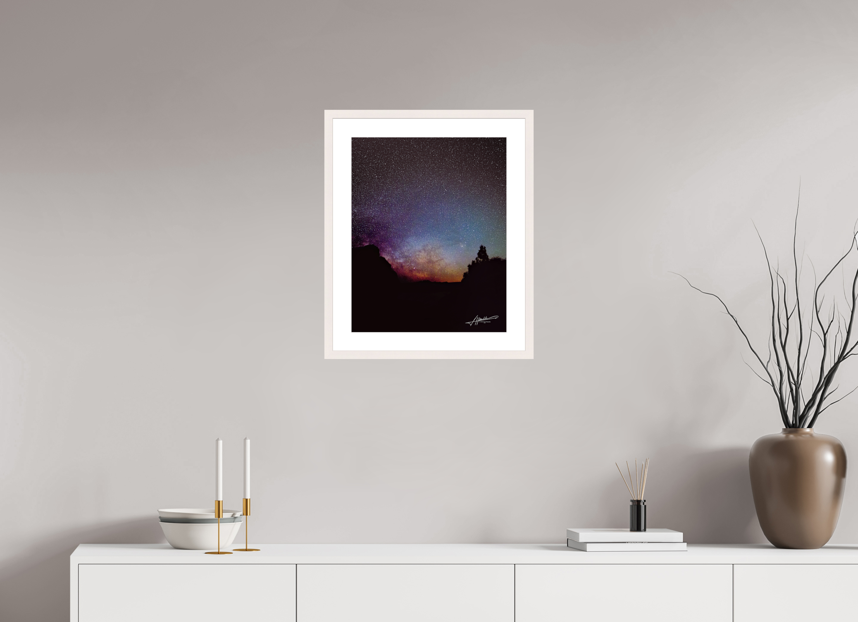 16 x 20″, Solid Wood Frame with Passe-partout Eye of the Milky Way