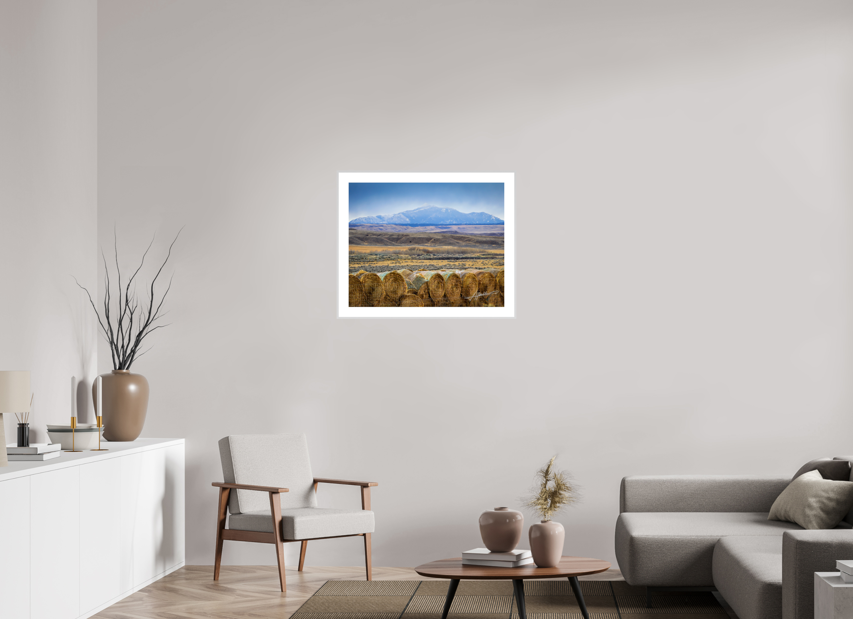 30 x 24″, Changeable Magnetic Frame Hay Bales on the Prairie